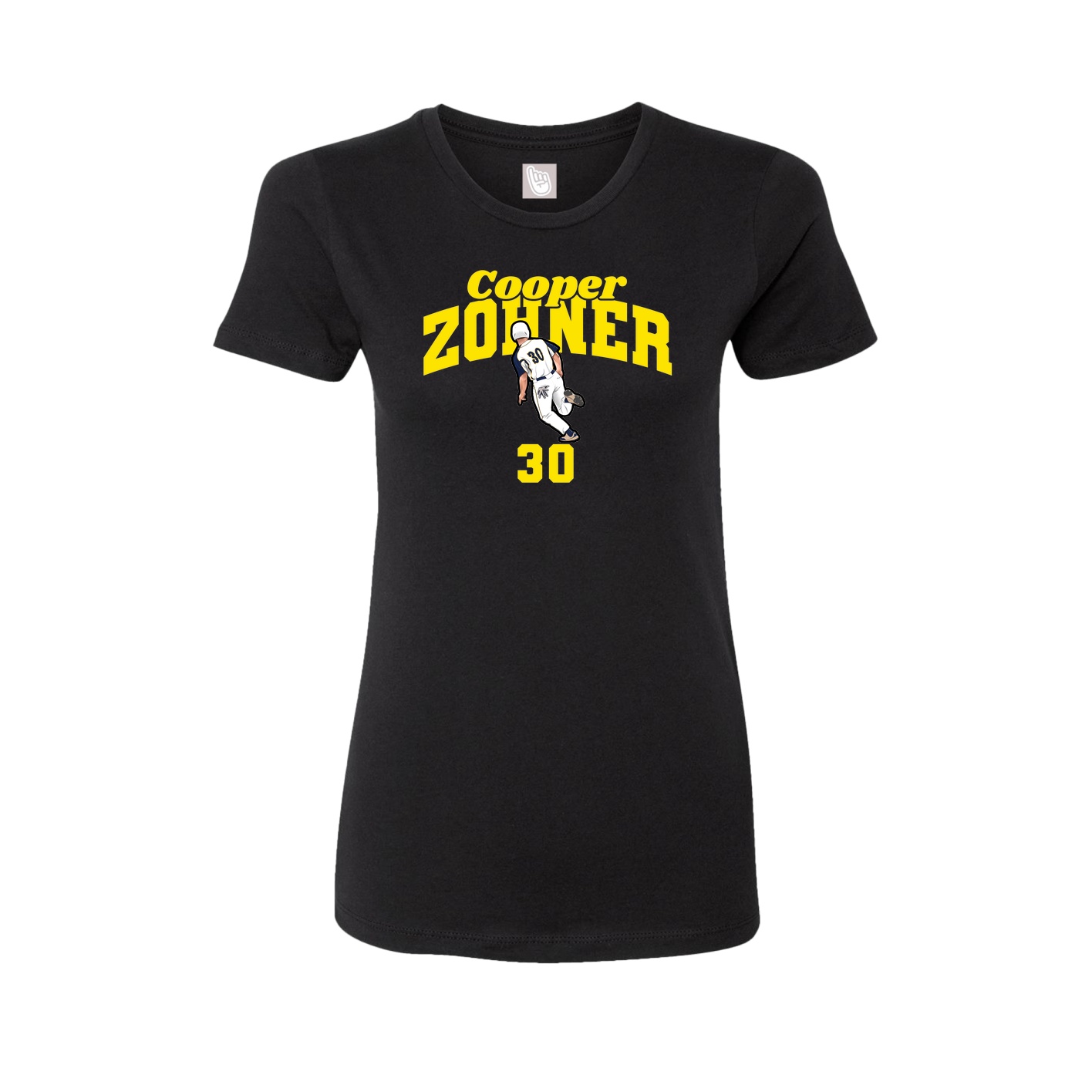 Fitted Women's Tee — Signature Arch in Black