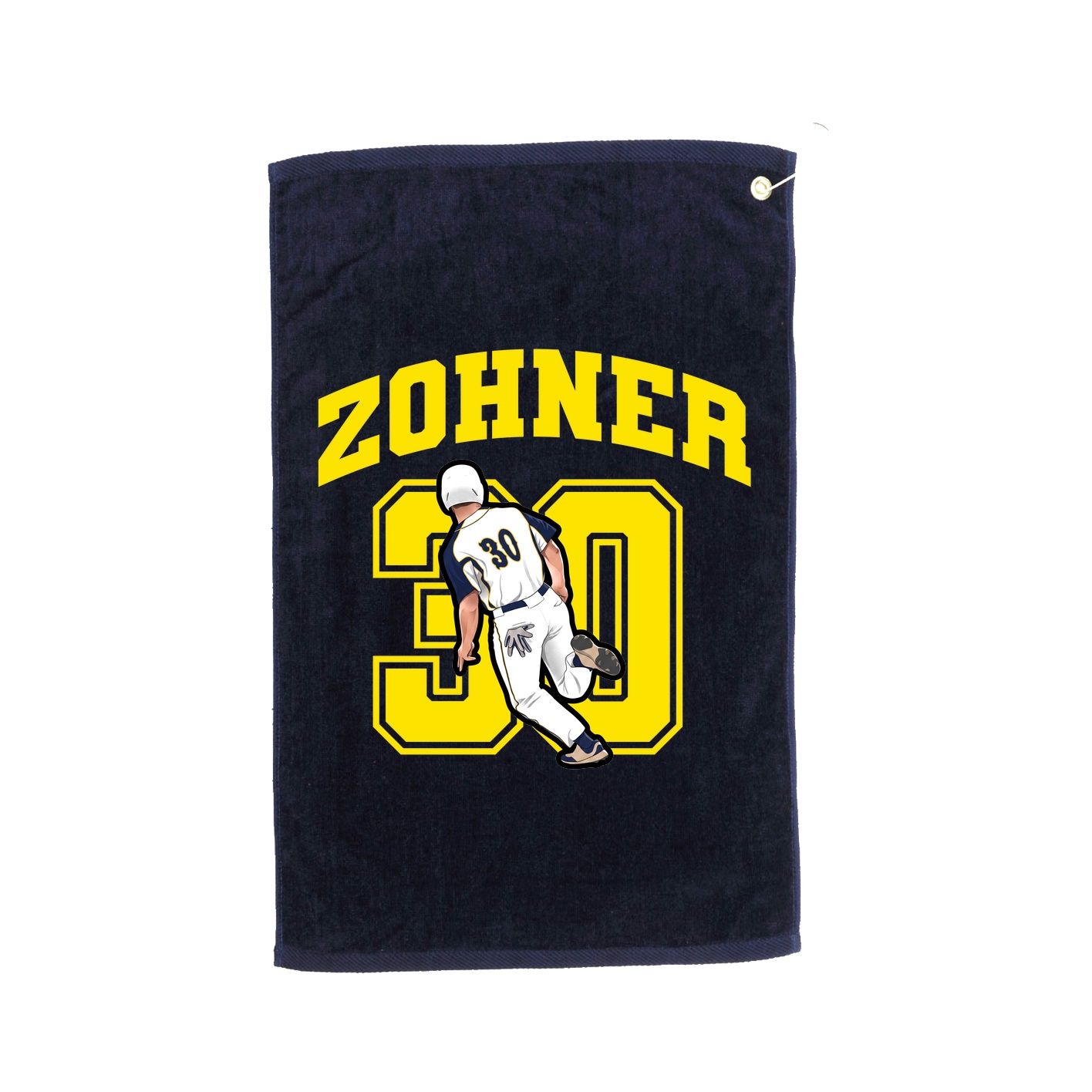 Golf Towel — Number in Navy