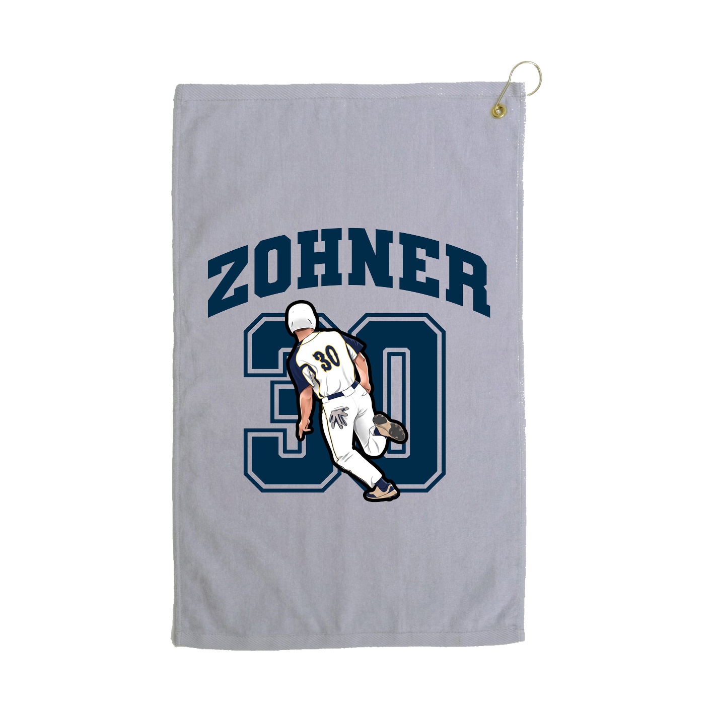 Golf Towel — Number in Grey