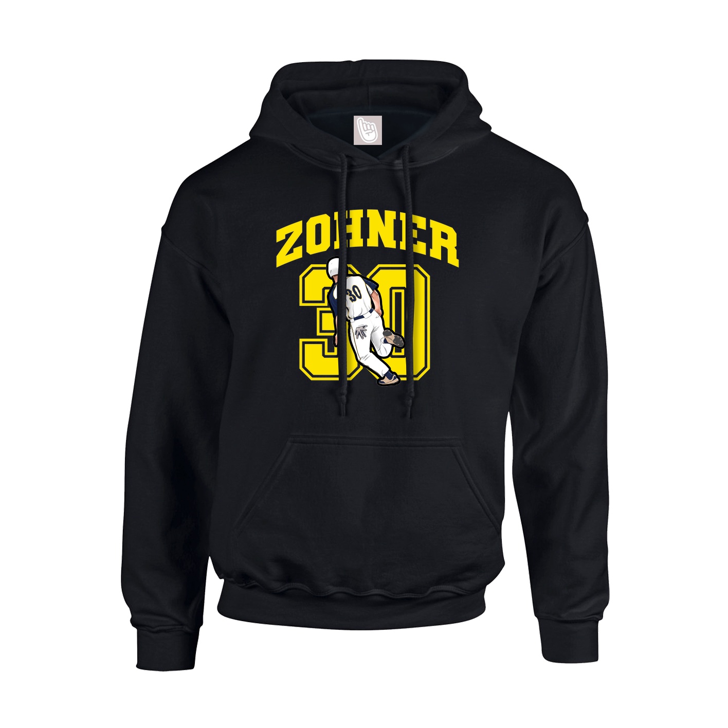 Youth Hoodie — Number in Black