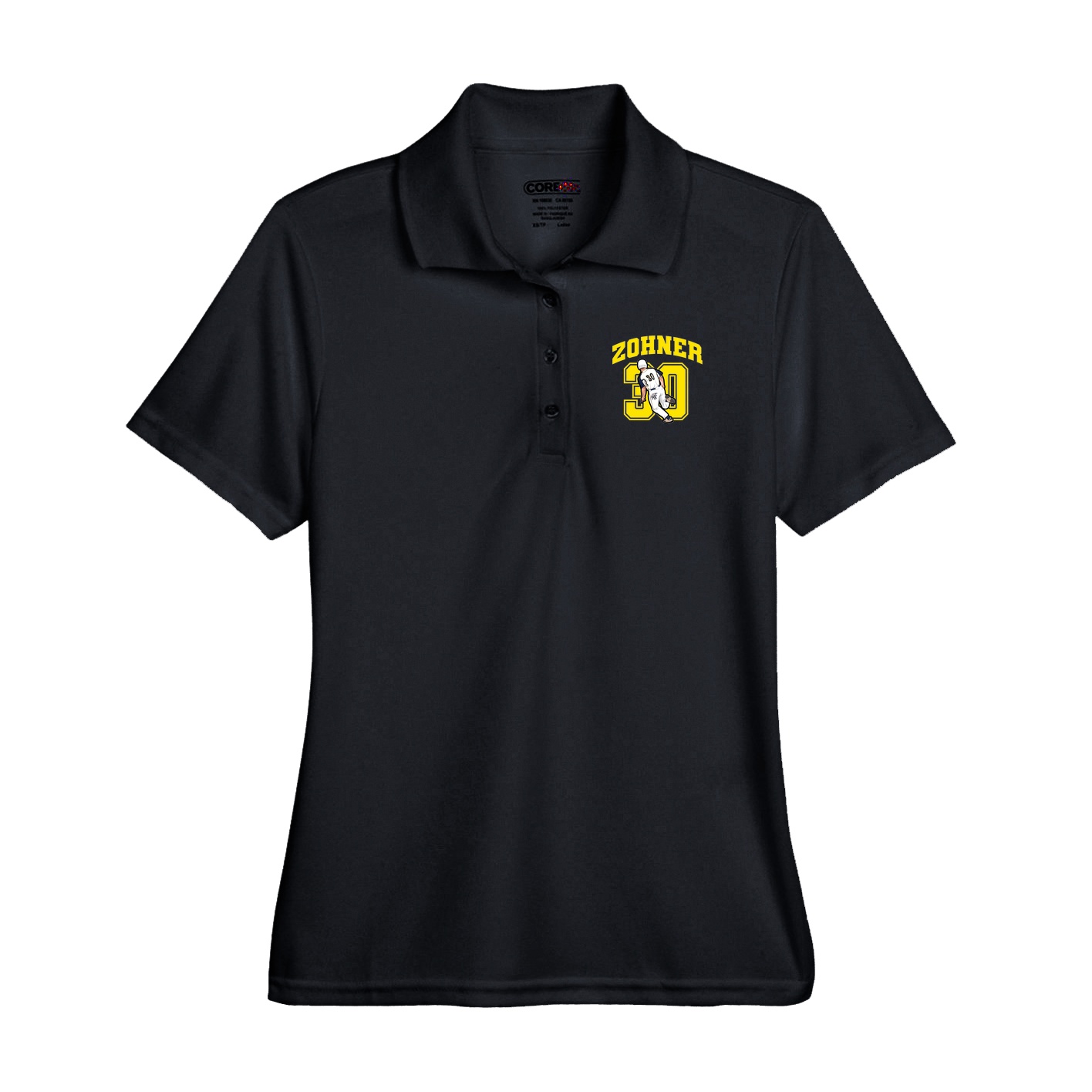 Performance Polo — Number in Black