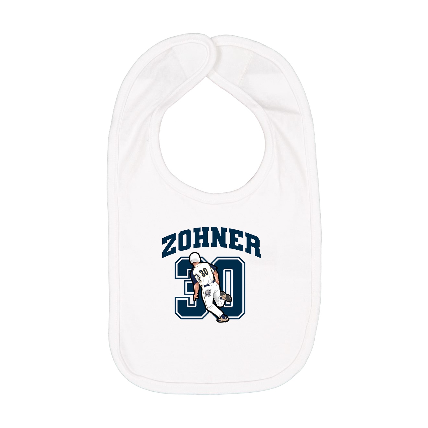 Infant Bib — Number in White