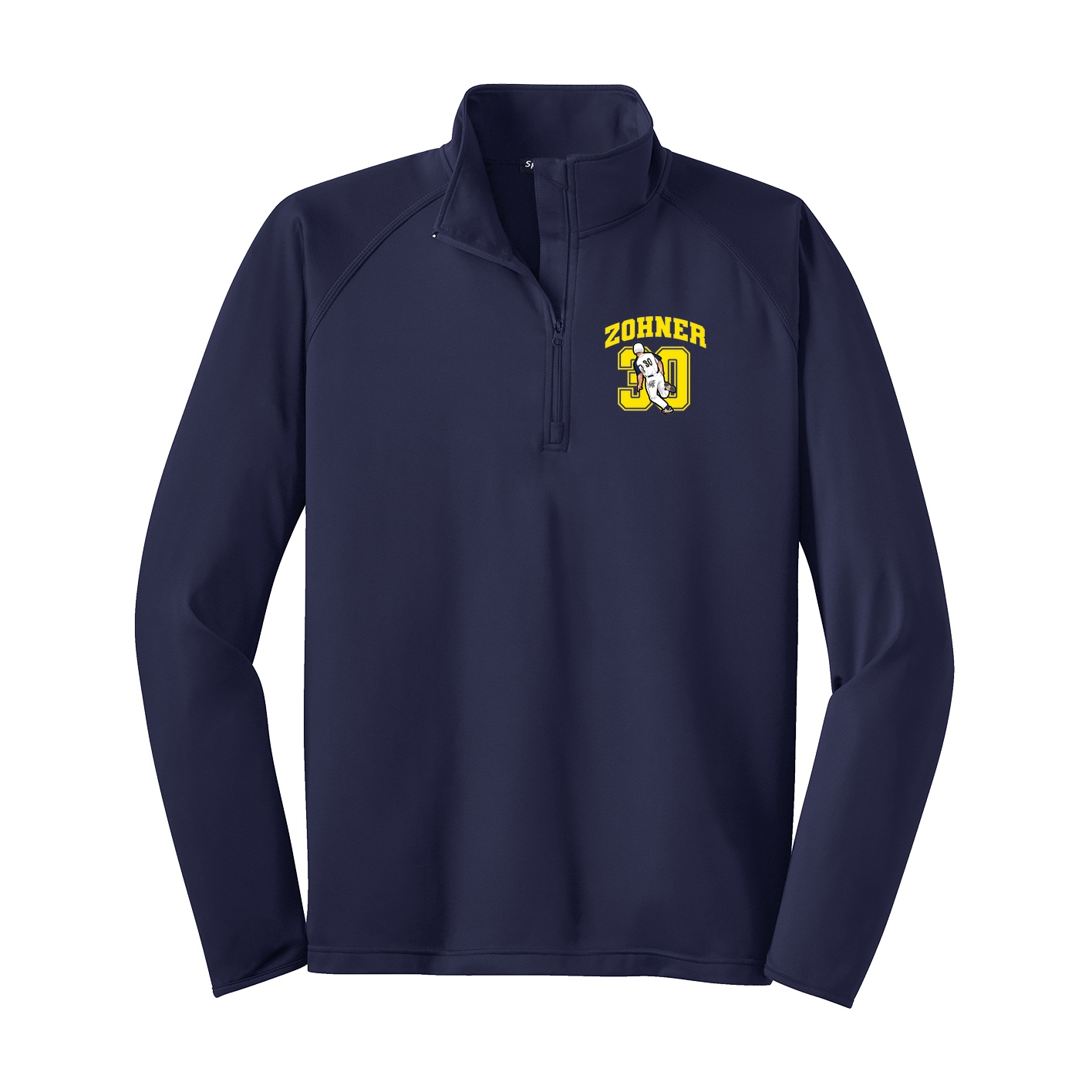 Q-Zip Pullover — Number in Navy