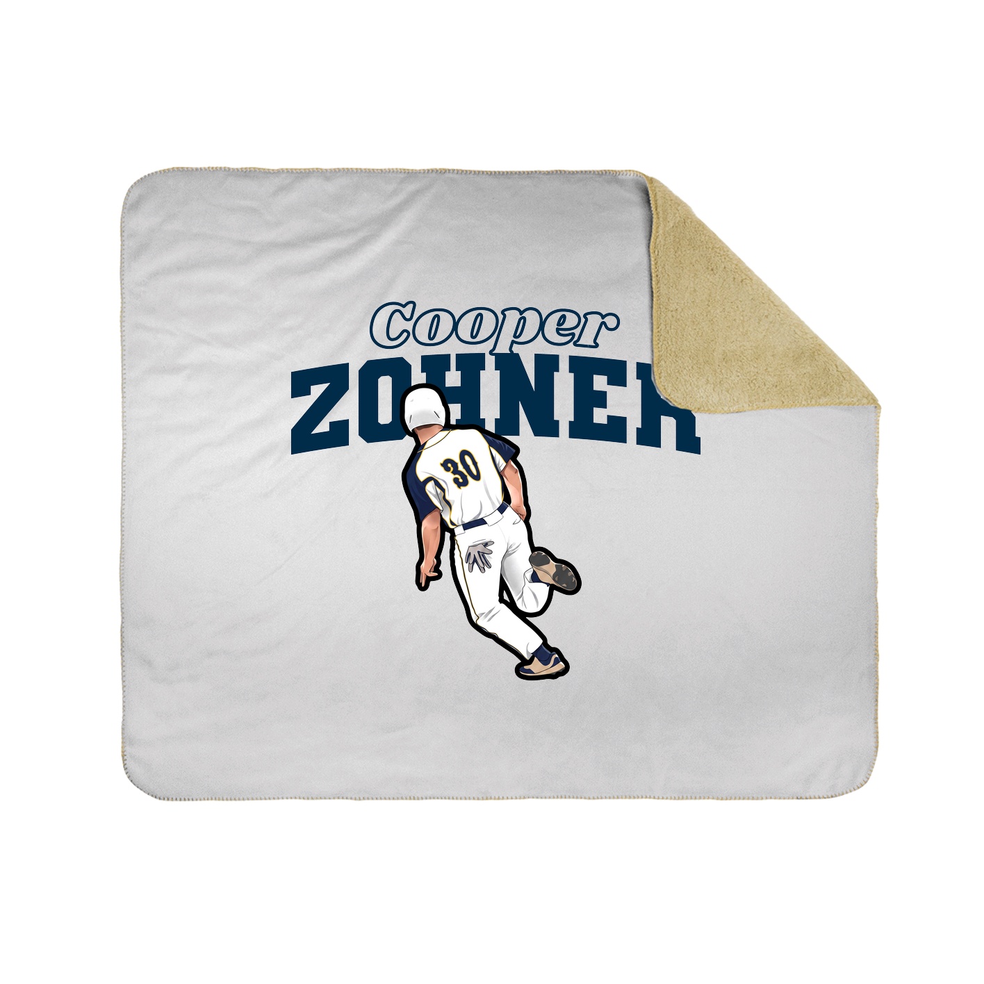 Throw Blanket — Name Arch in White