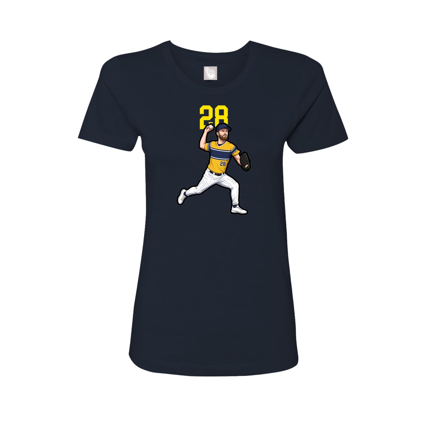 Fitted Women's Tee — Number Top in Navy
