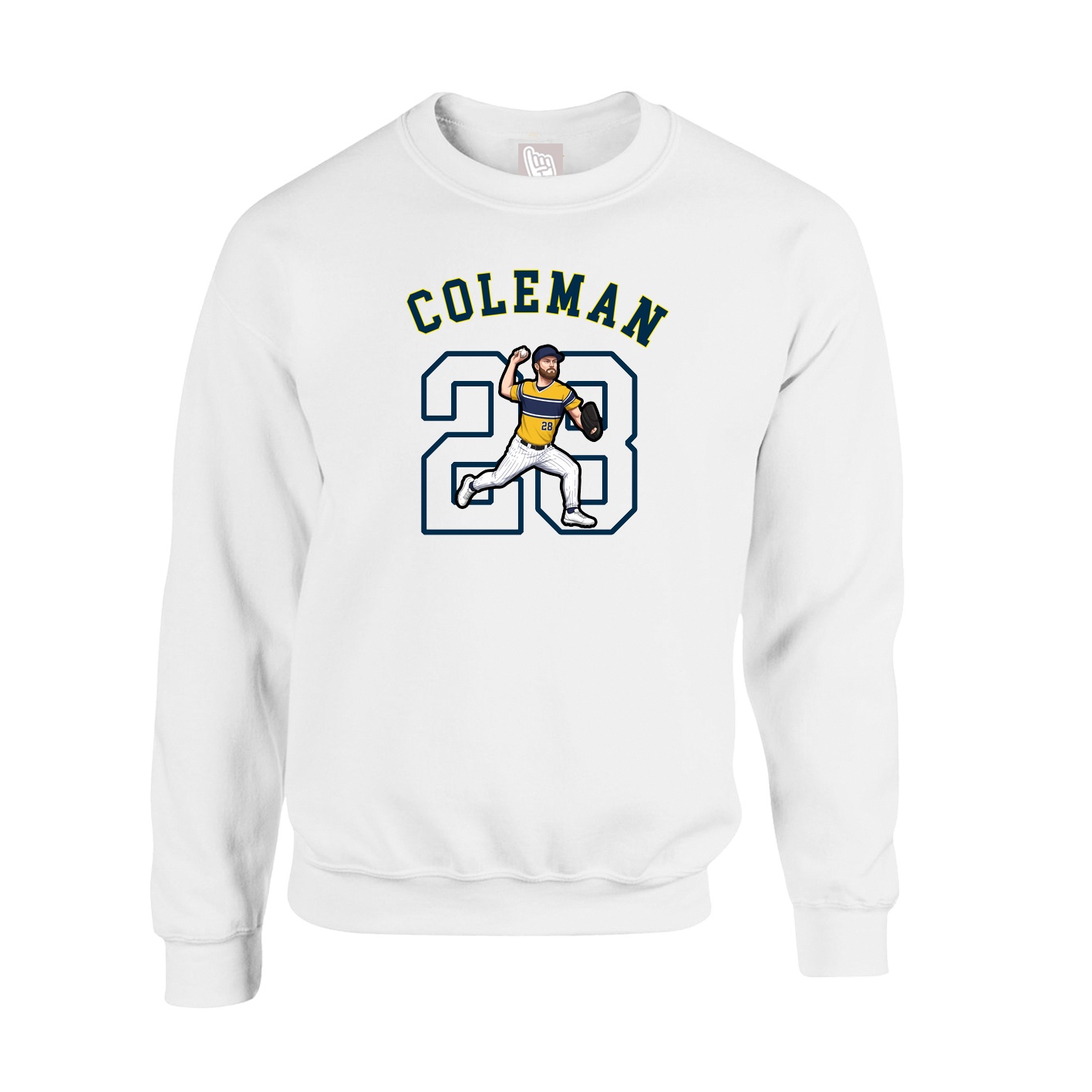 Fleece Crew — Shirsey Arch in White