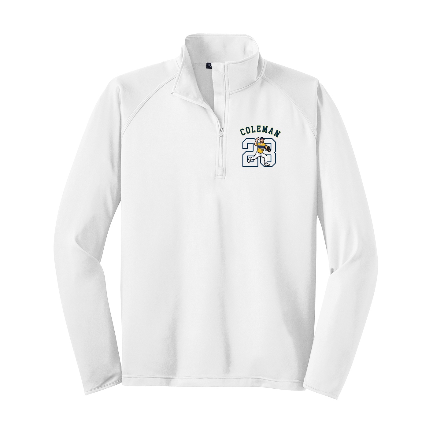 Q-Zip Pullover — Shirsey Arch in White