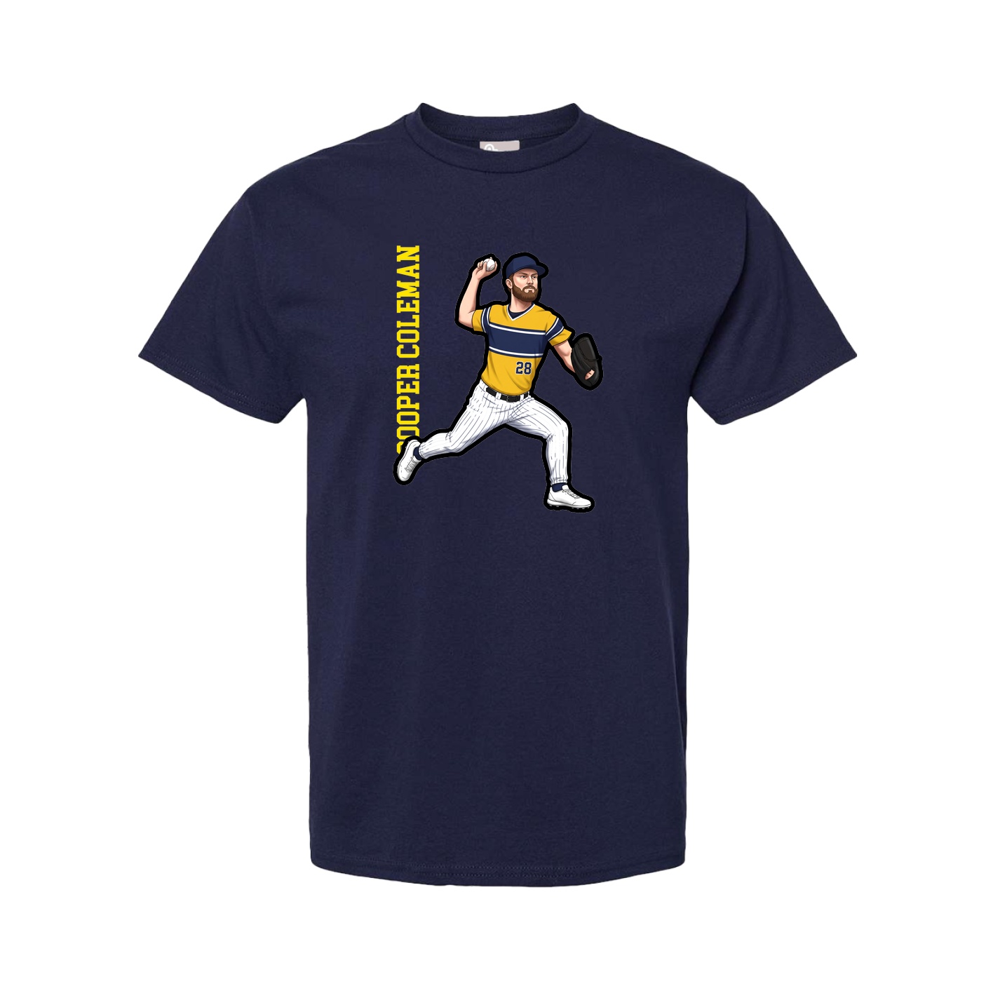 Youth Tee — Name Vertical in Navy