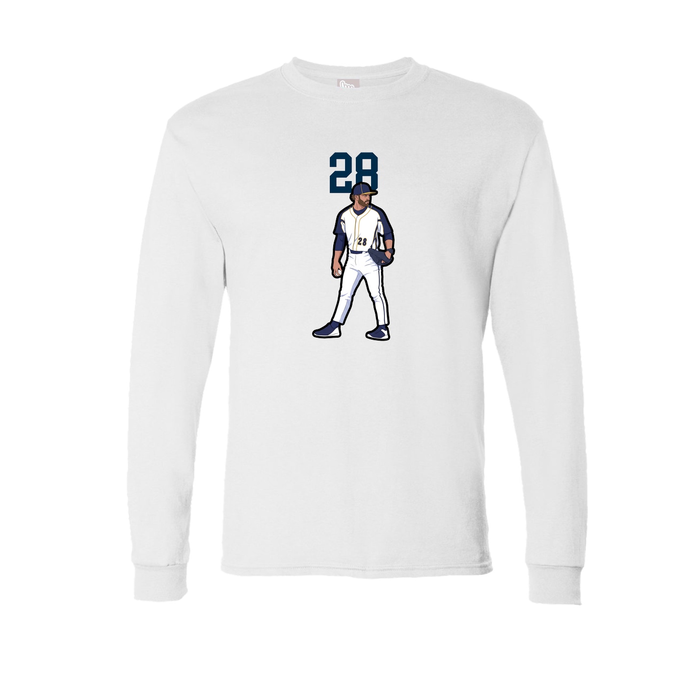 Long Sleeve Tee — Number Top in White