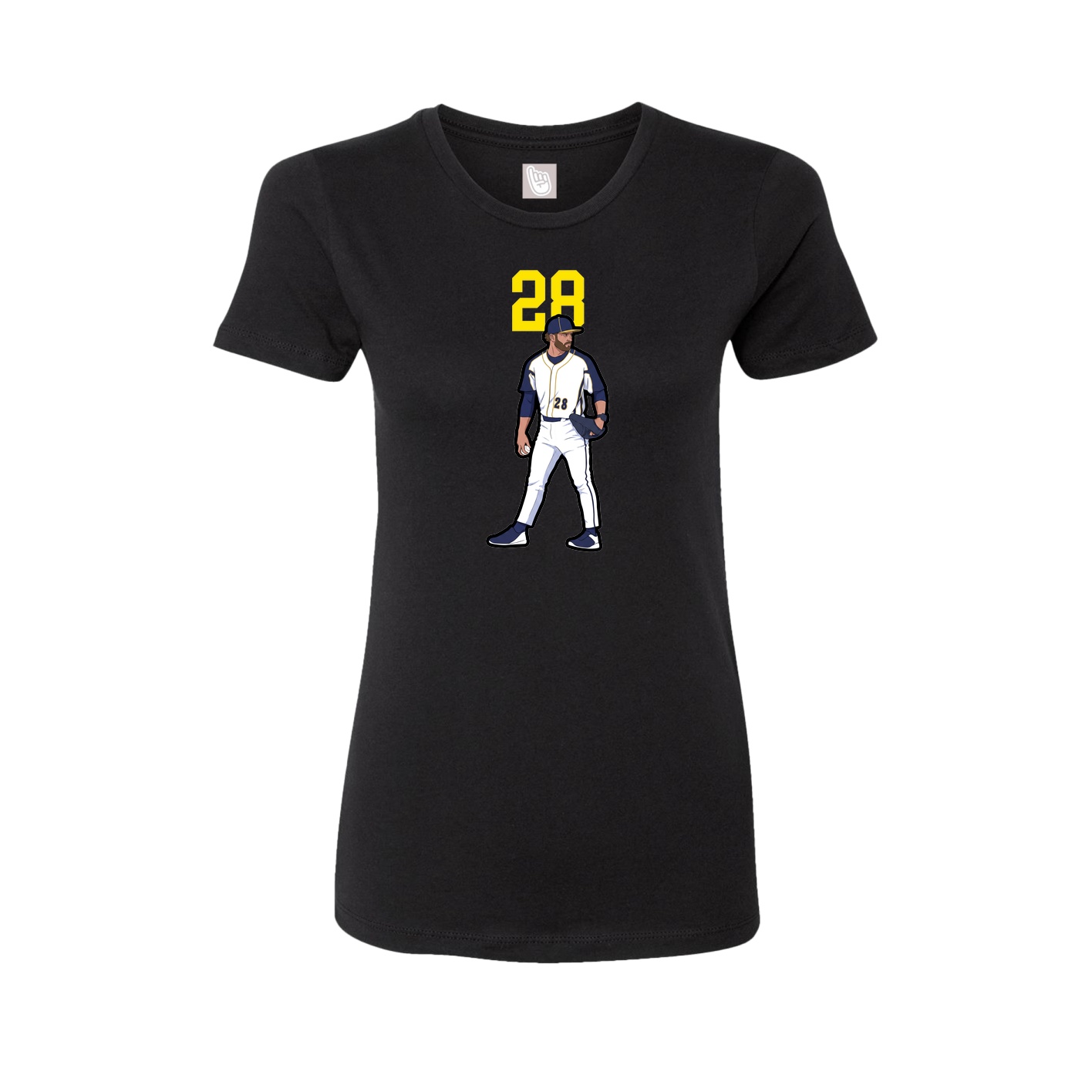 Fitted Women's Tee — Number Top in Black