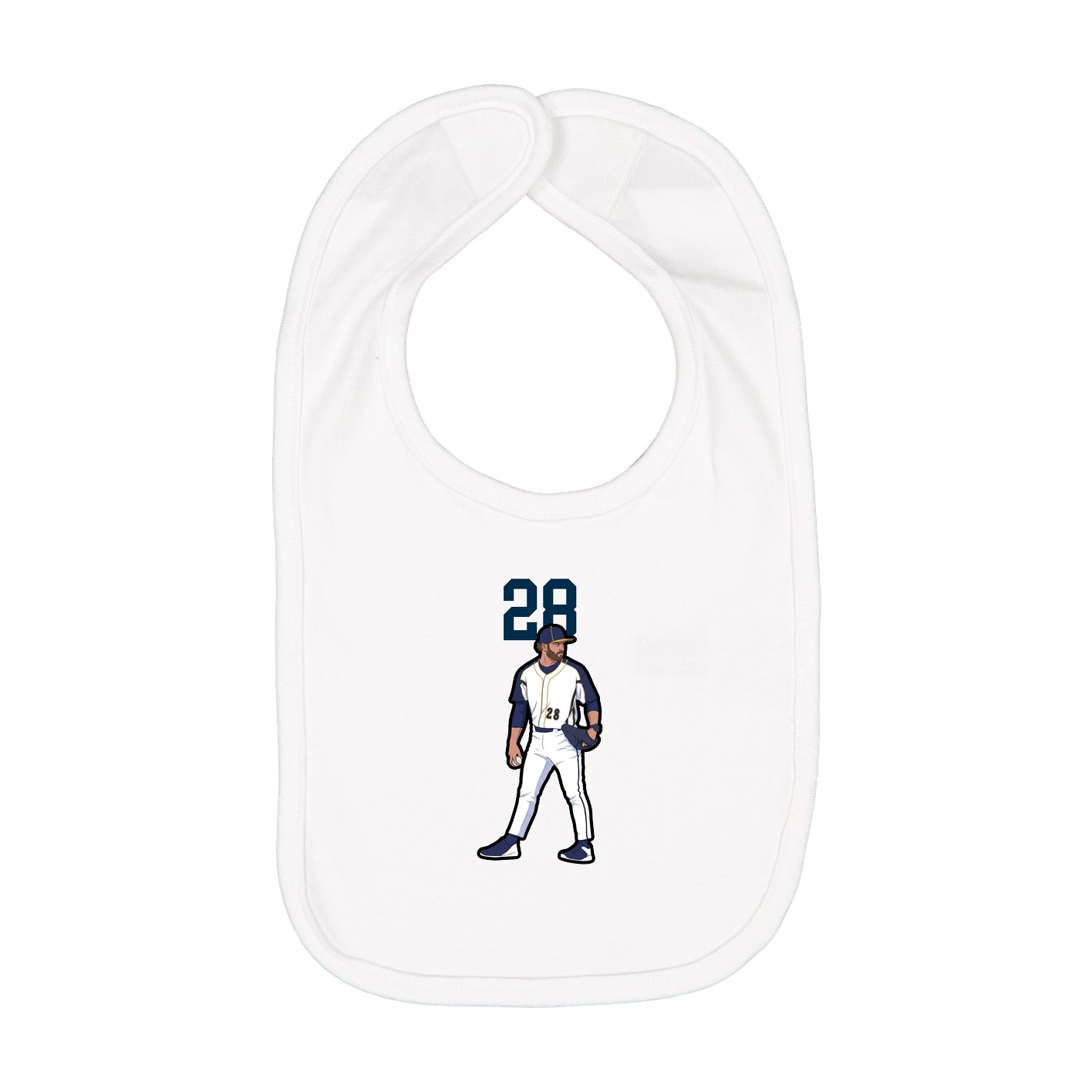 Infant Bib — Number Top in White