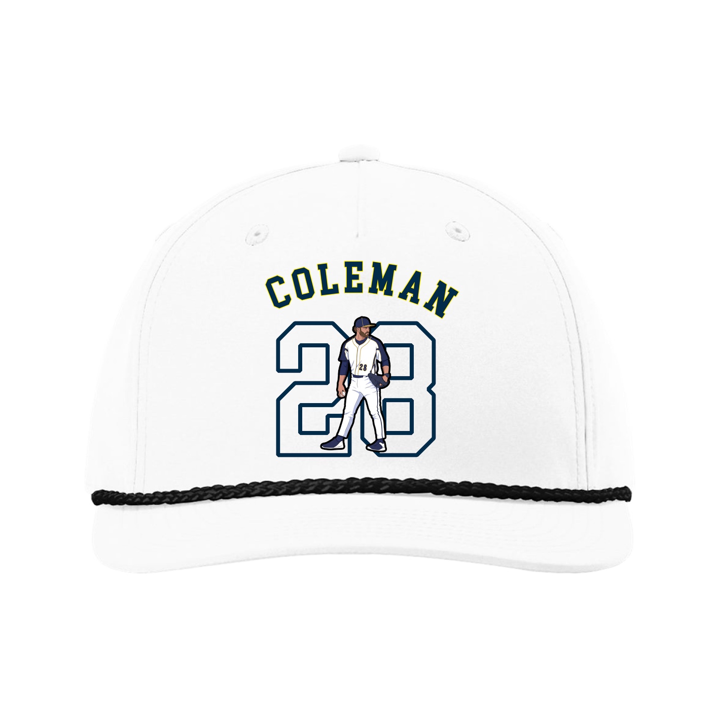 Five-Panel Classic Rope Cap — Shirsey Arch in White