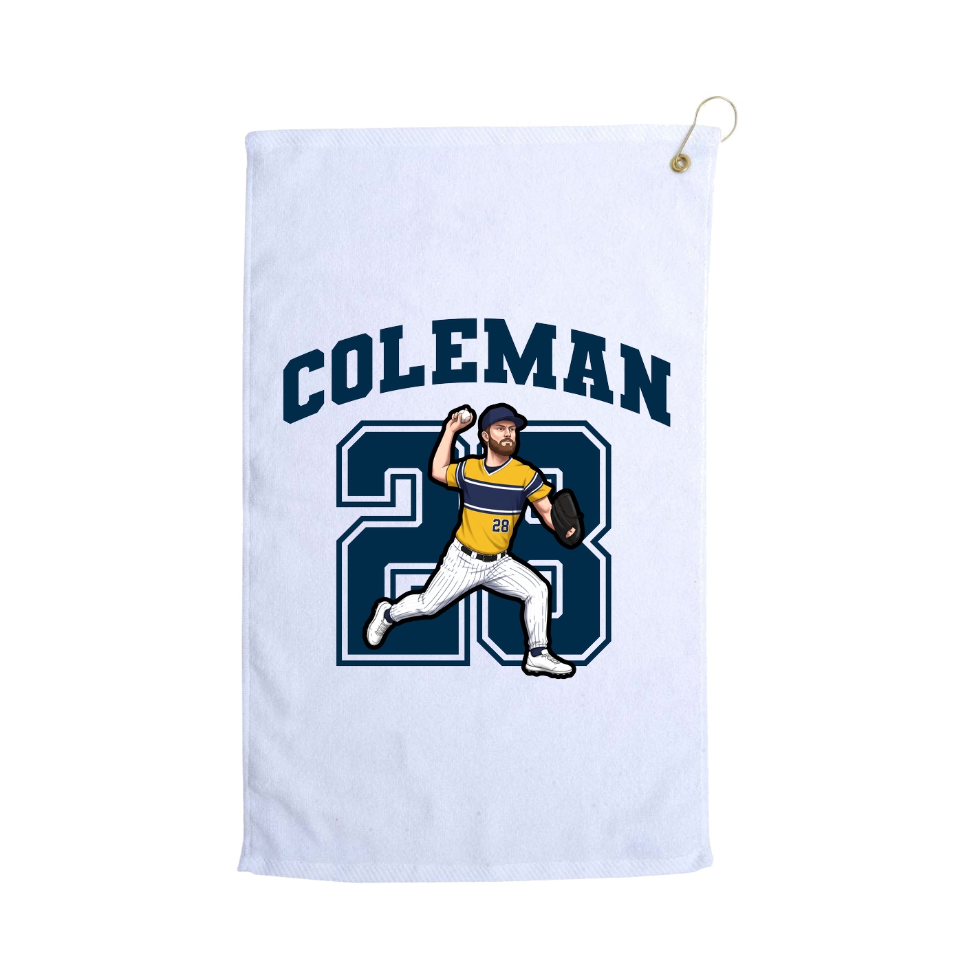 Golf Towel — Number in White