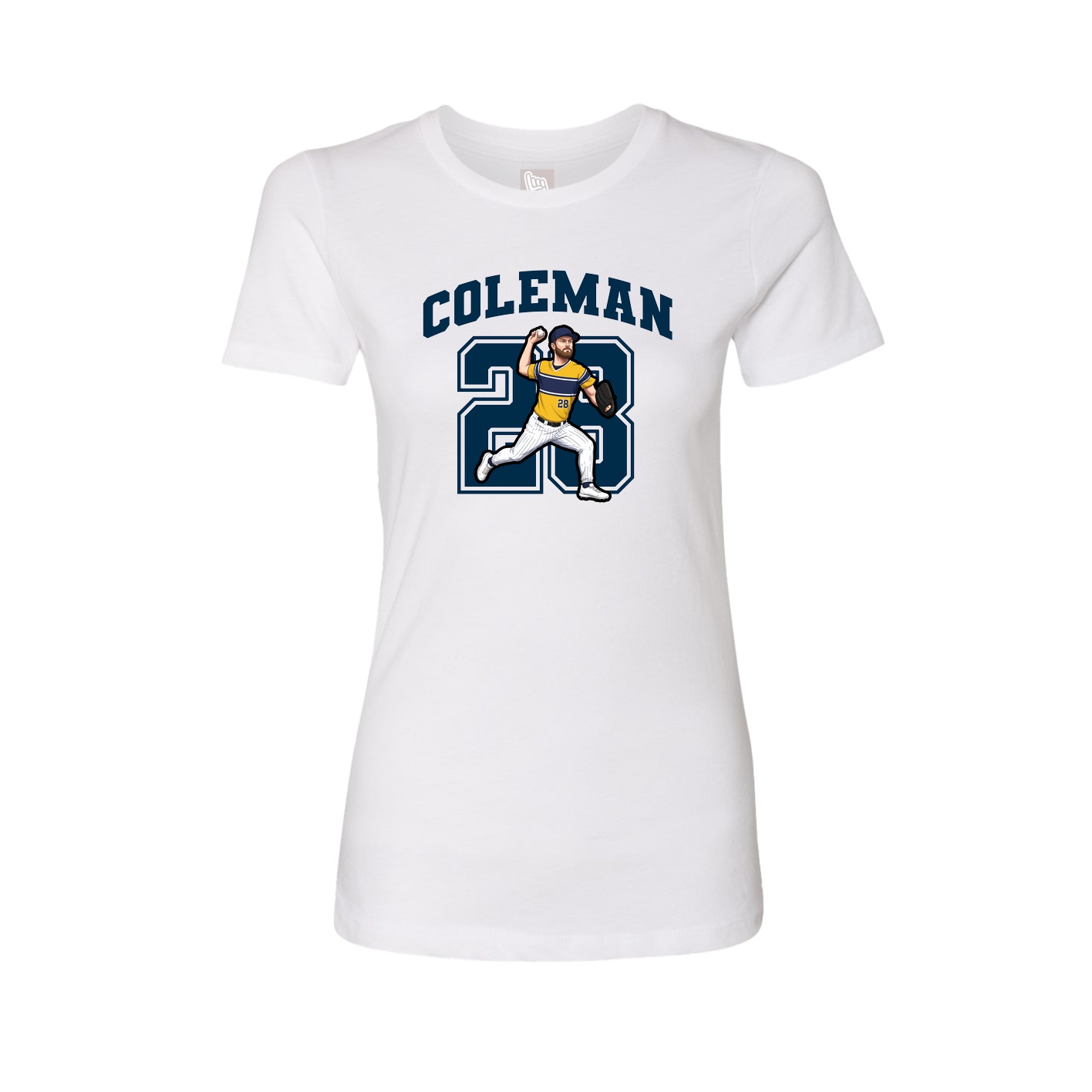 Fitted Women's Tee — Number in White