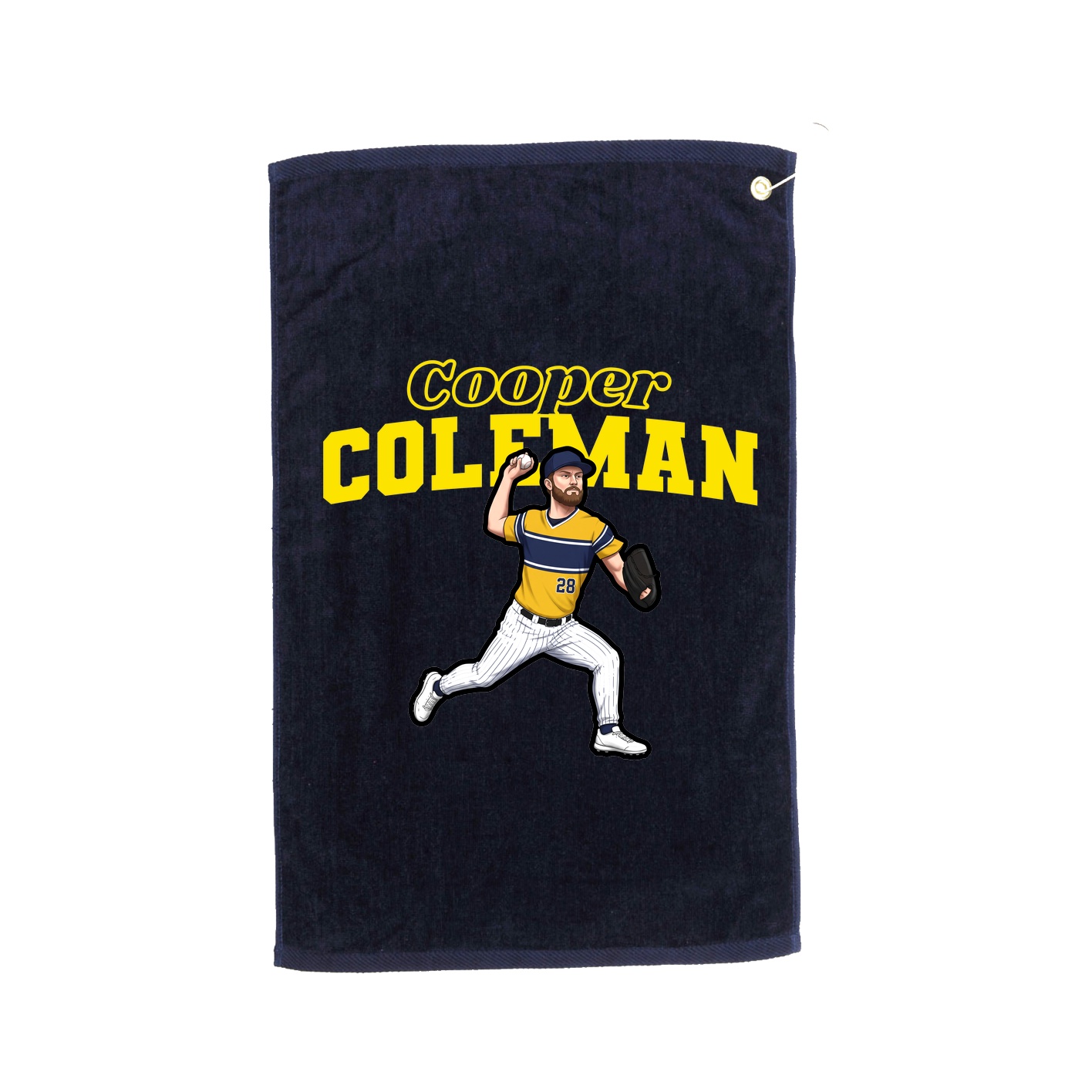 Golf Towel — Name Arch in Navy