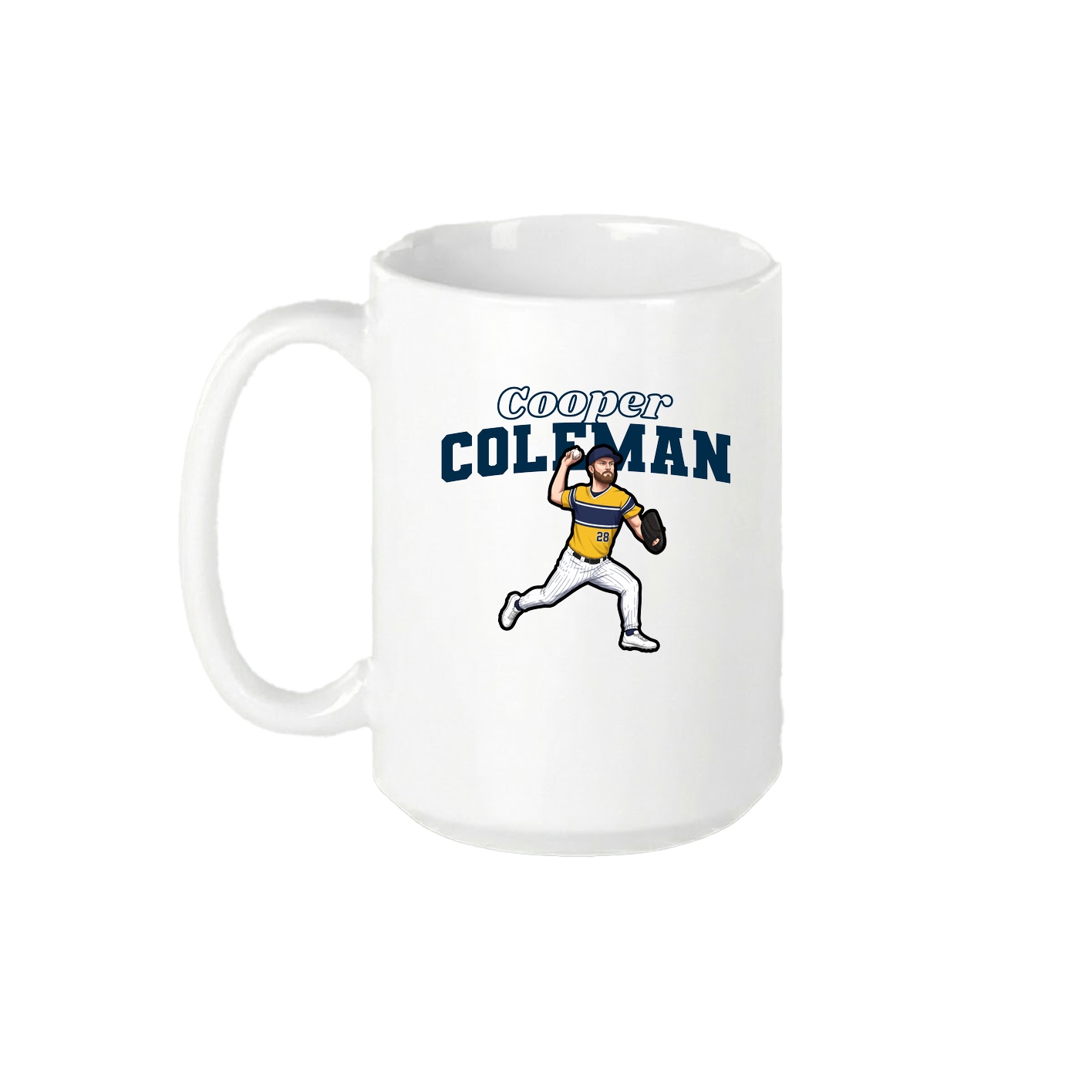 15oz Coffee Mug — Name Arch in White