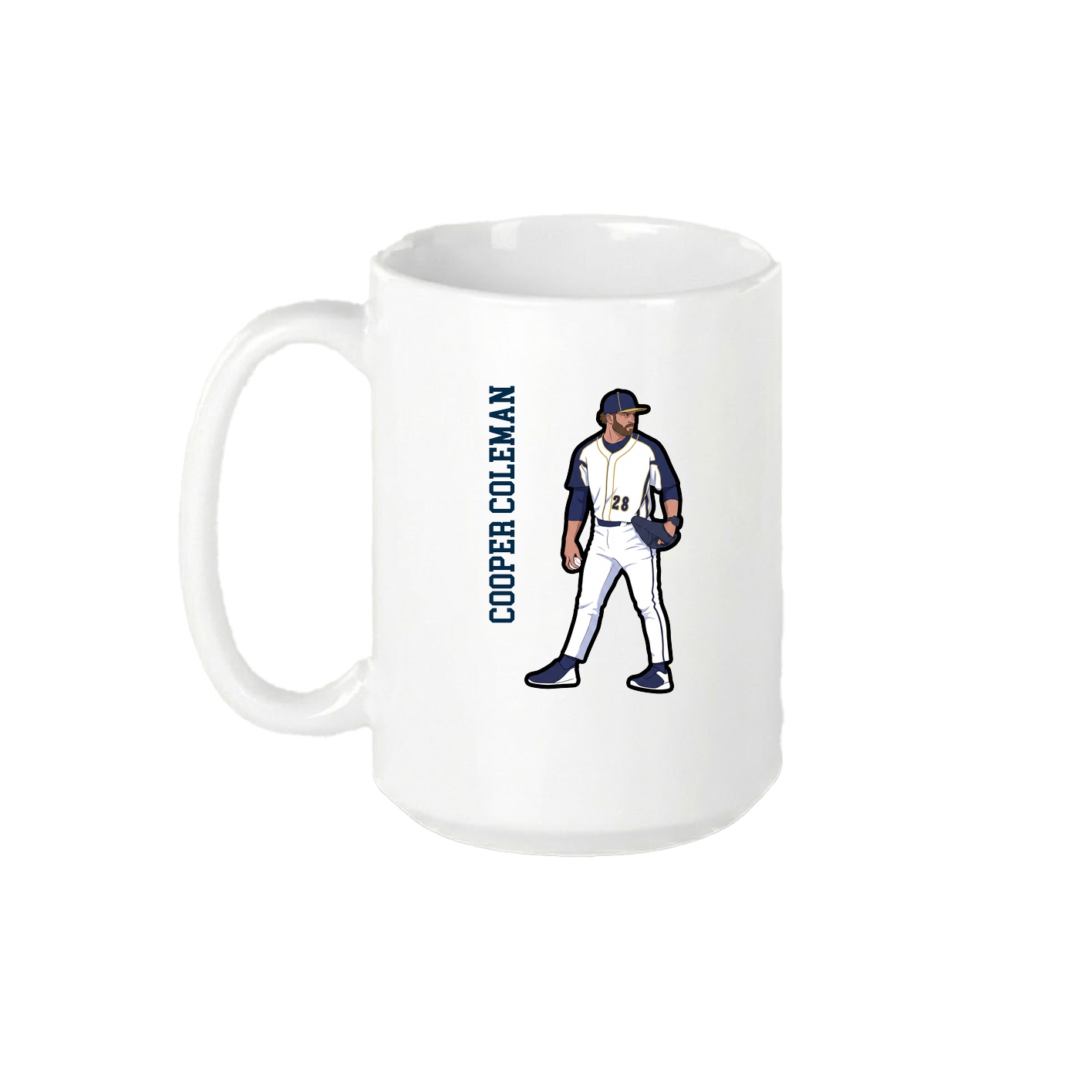 15oz Coffee Mug — Name Vertical in White