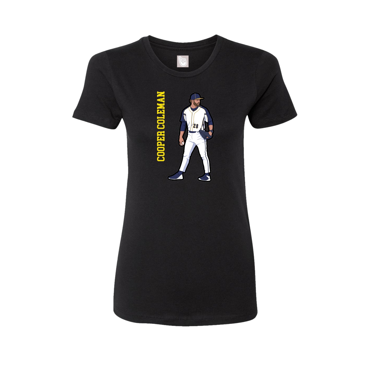 Fitted Women's Tee — Name Vertical in Black