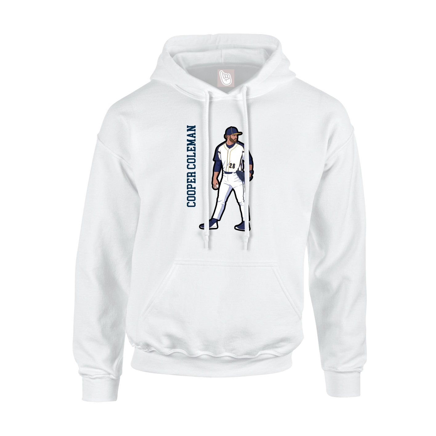 Youth Hoodie — Name Vertical in White