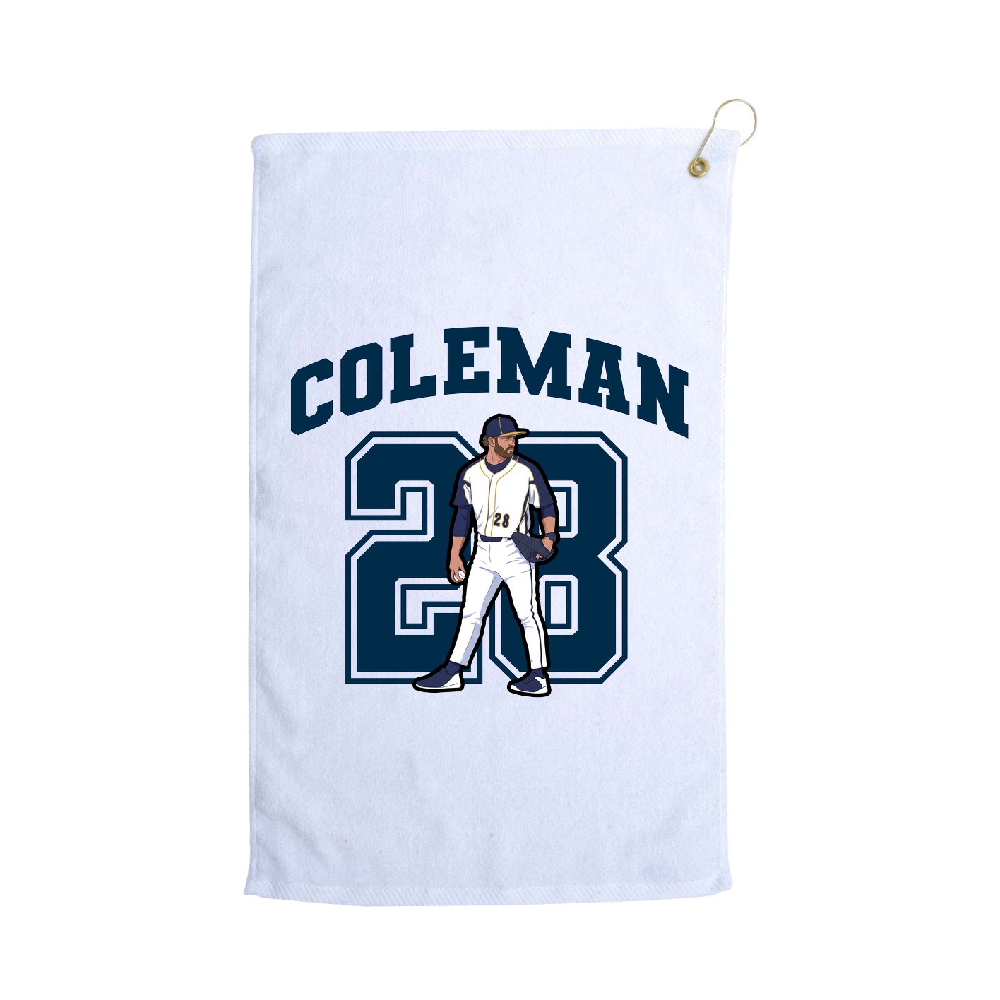 Golf Towel — Number in White