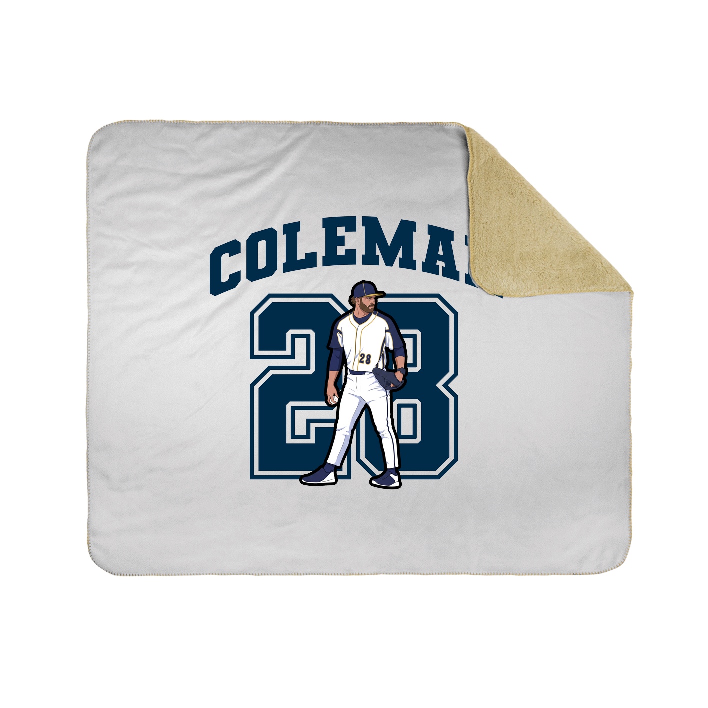 Throw Blanket — Number in White