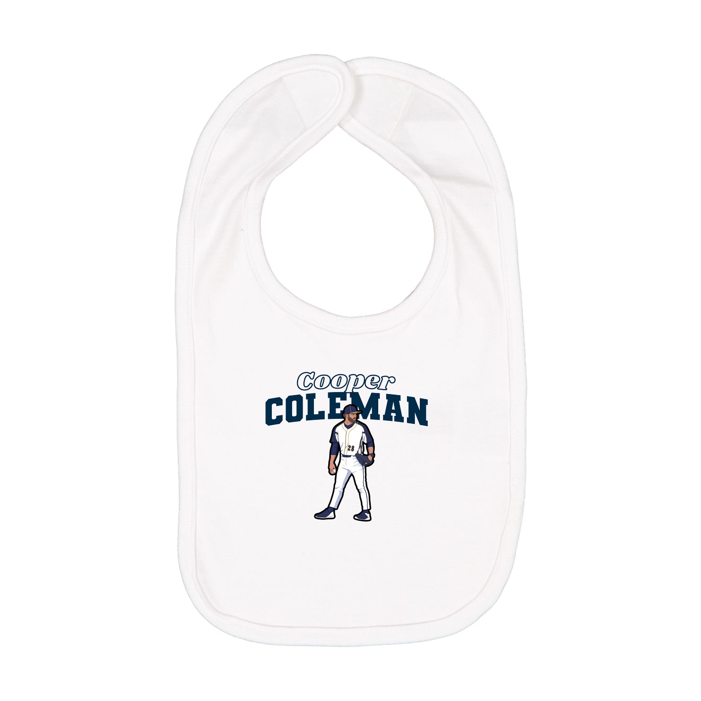Infant Bib — Name Arch in White