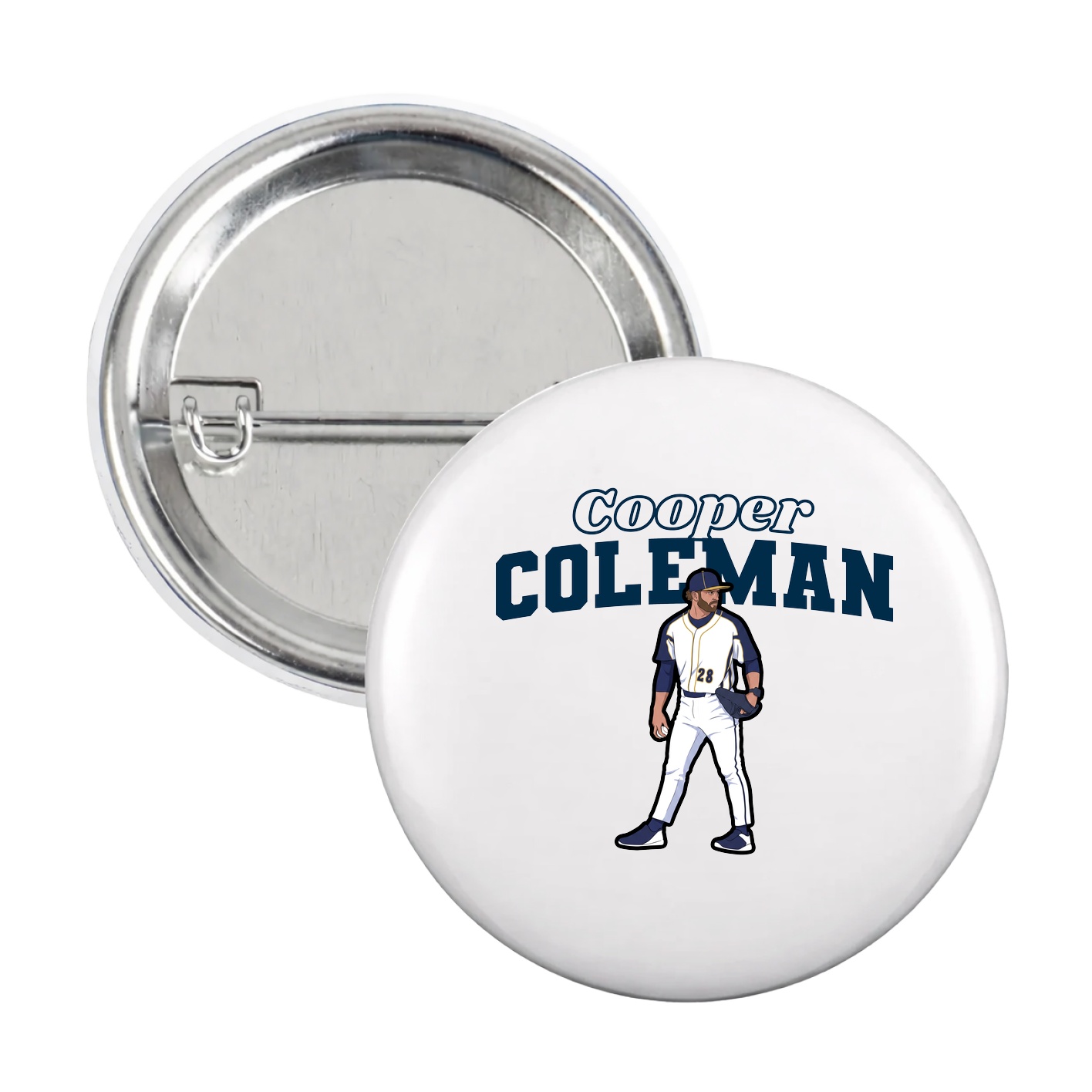 Game Day Button — Name Arch in White