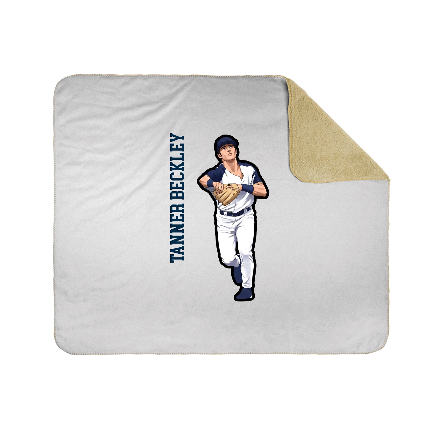 Throw Blanket — Name Vertical in White