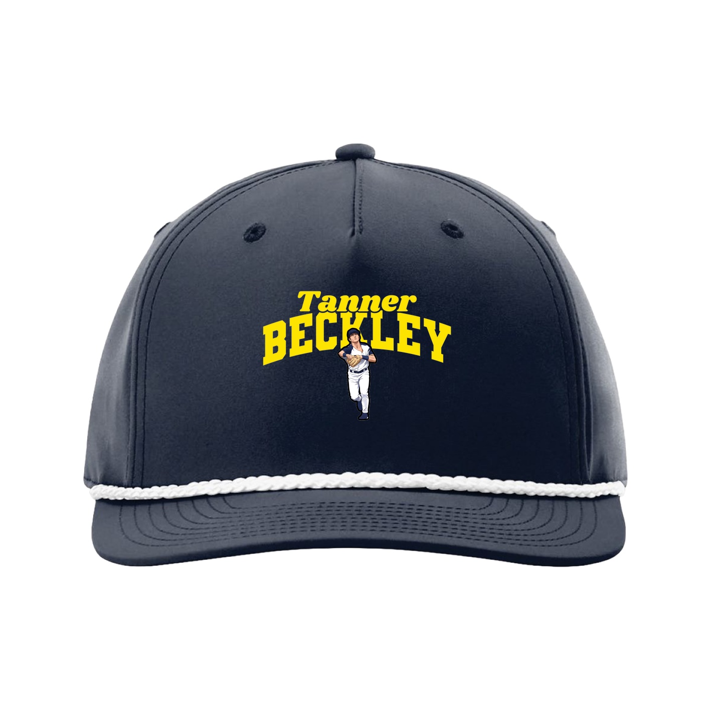 Five-Panel Classic Rope Cap — Signature Arch in Navy