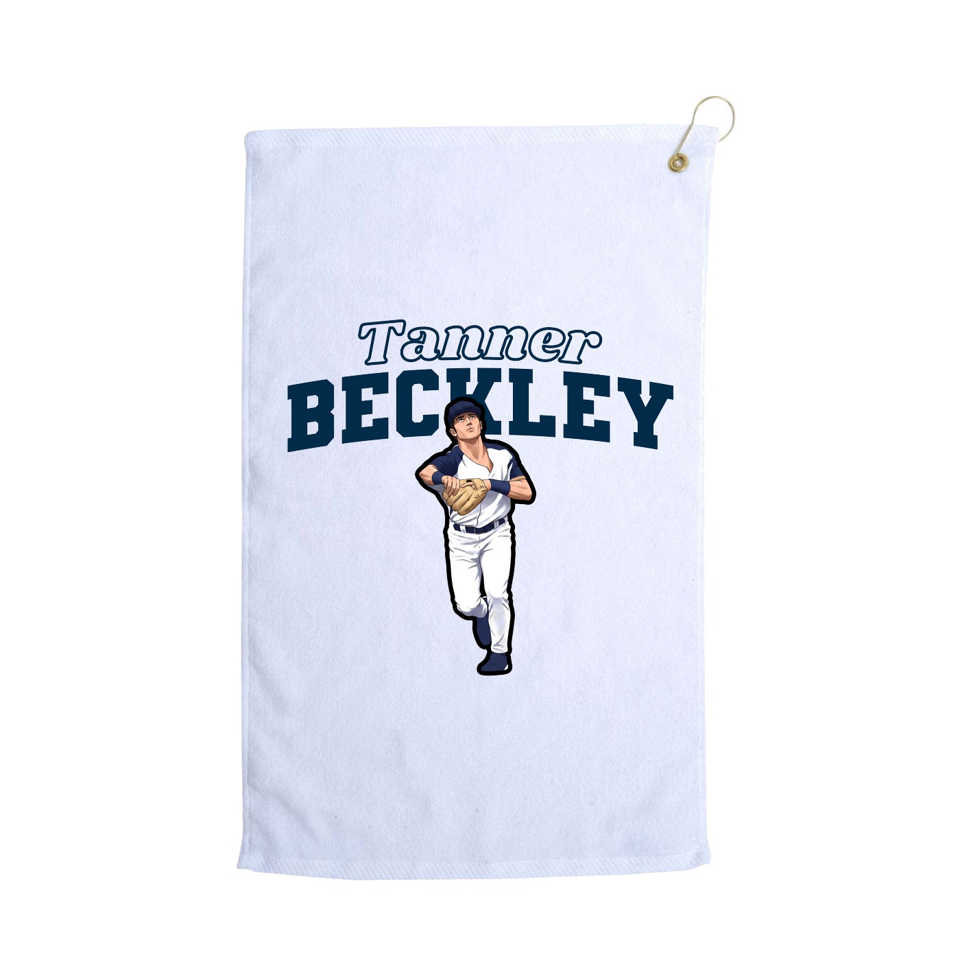 Golf Towel — Name Arch in White