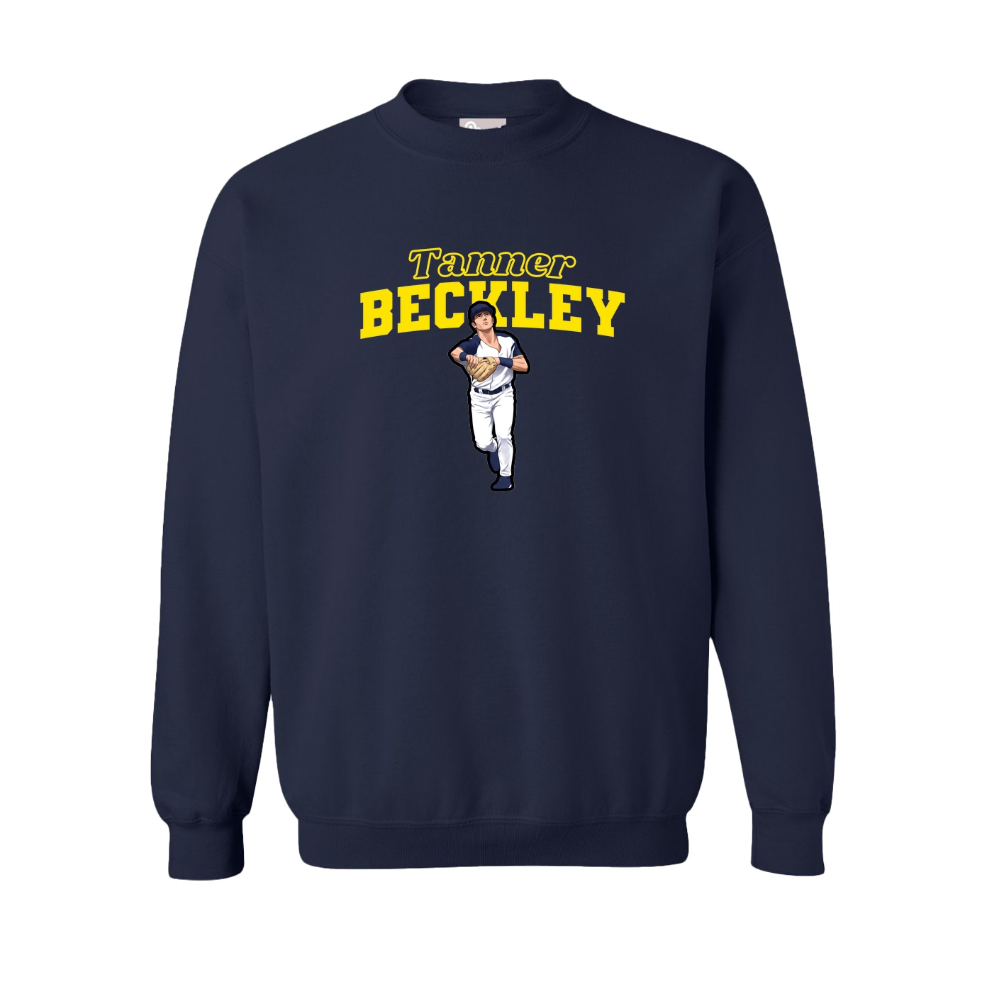 Fleece Crew — Name Arch in Navy