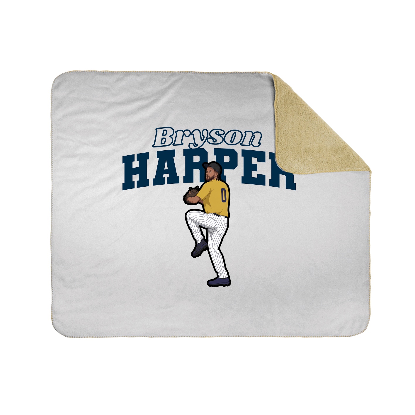 Throw Blanket — Name Arch in White
