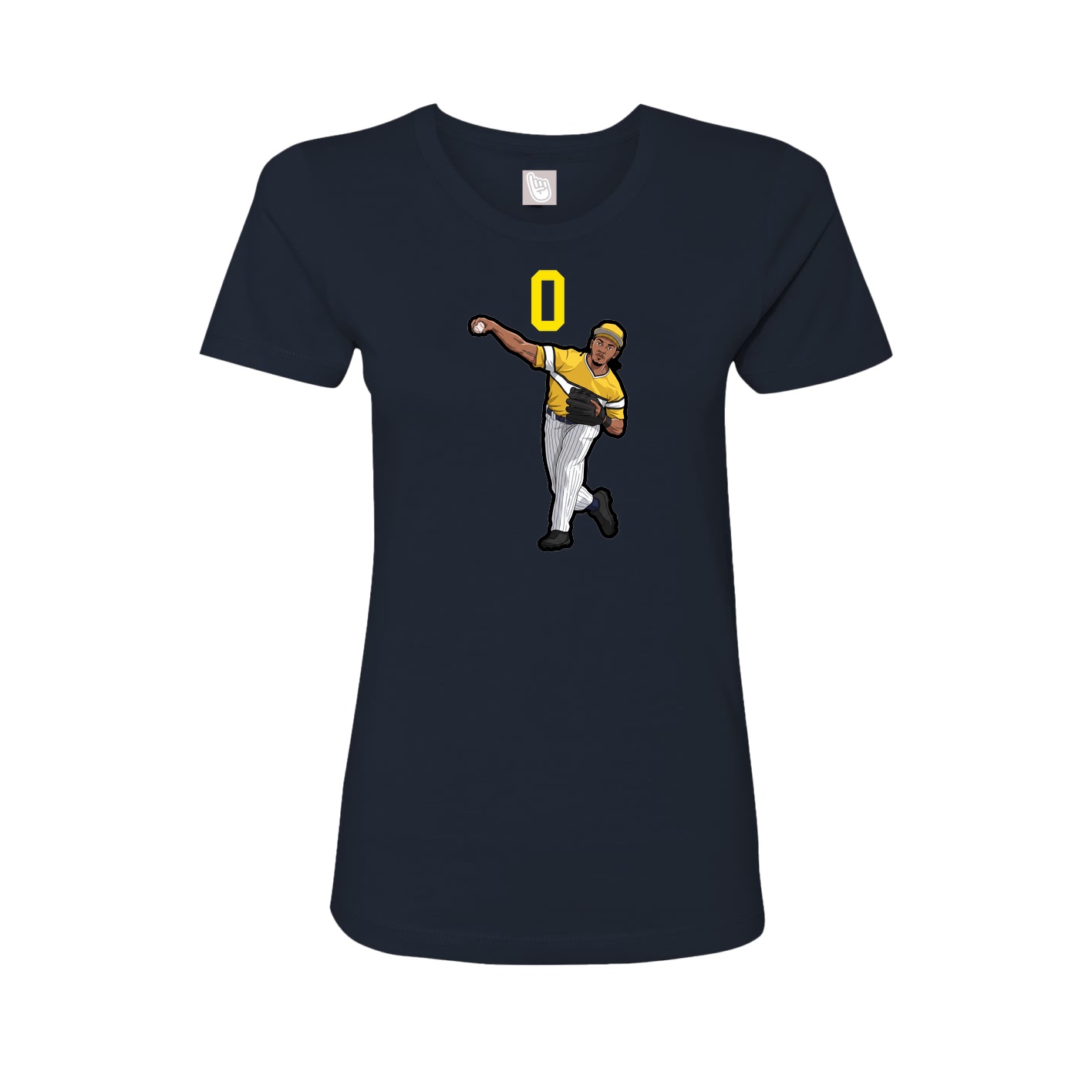 Fitted Women's Tee — Number Top in Navy