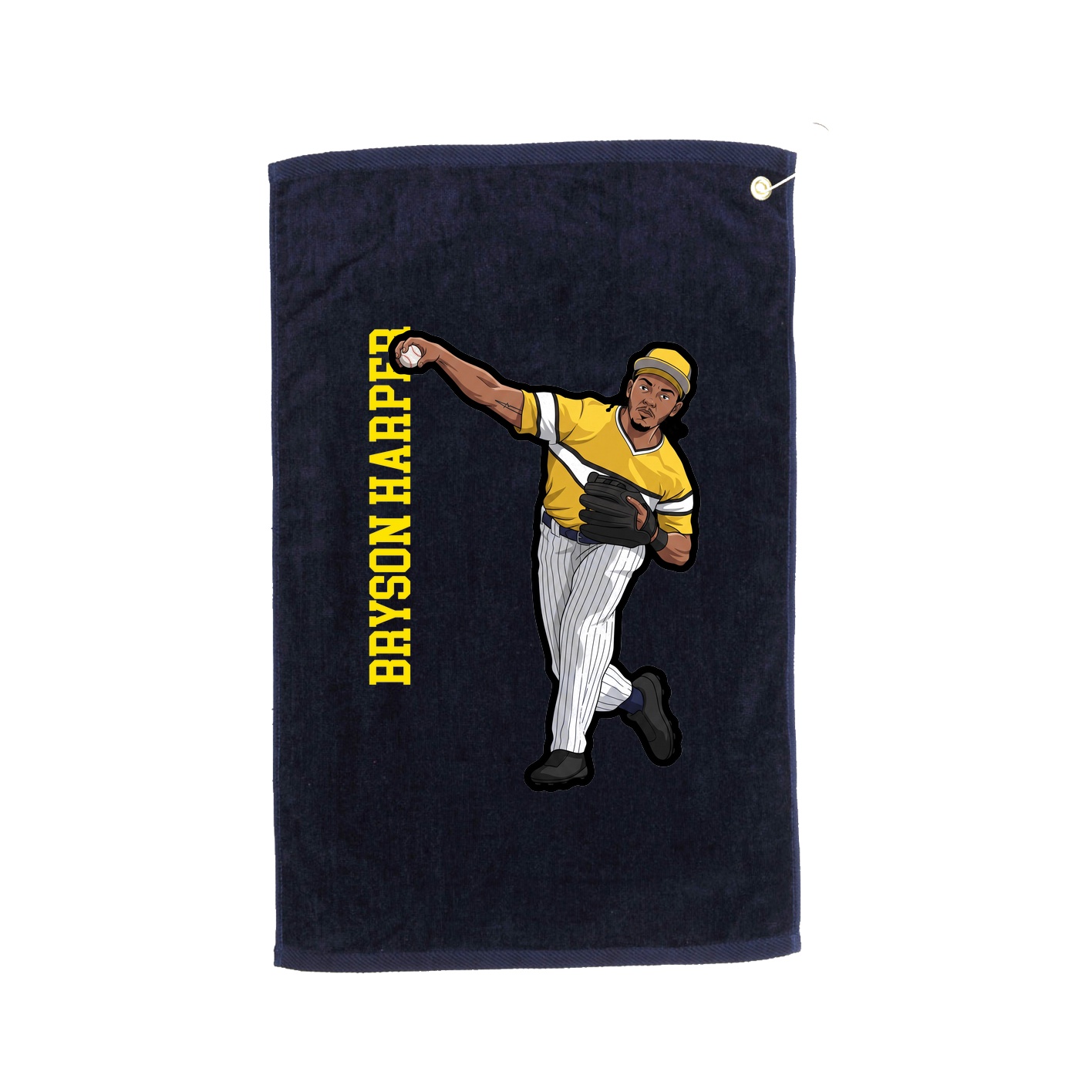 Golf Towel — Name Vertical in Navy