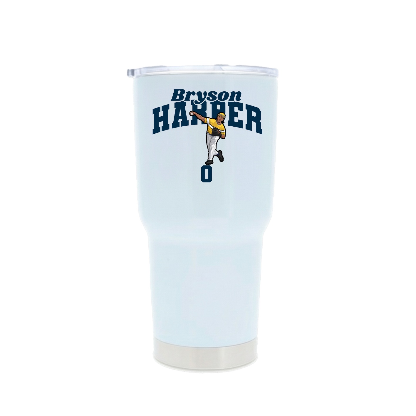 30oz Stainless Steel Tumbler — Signature Arch in White