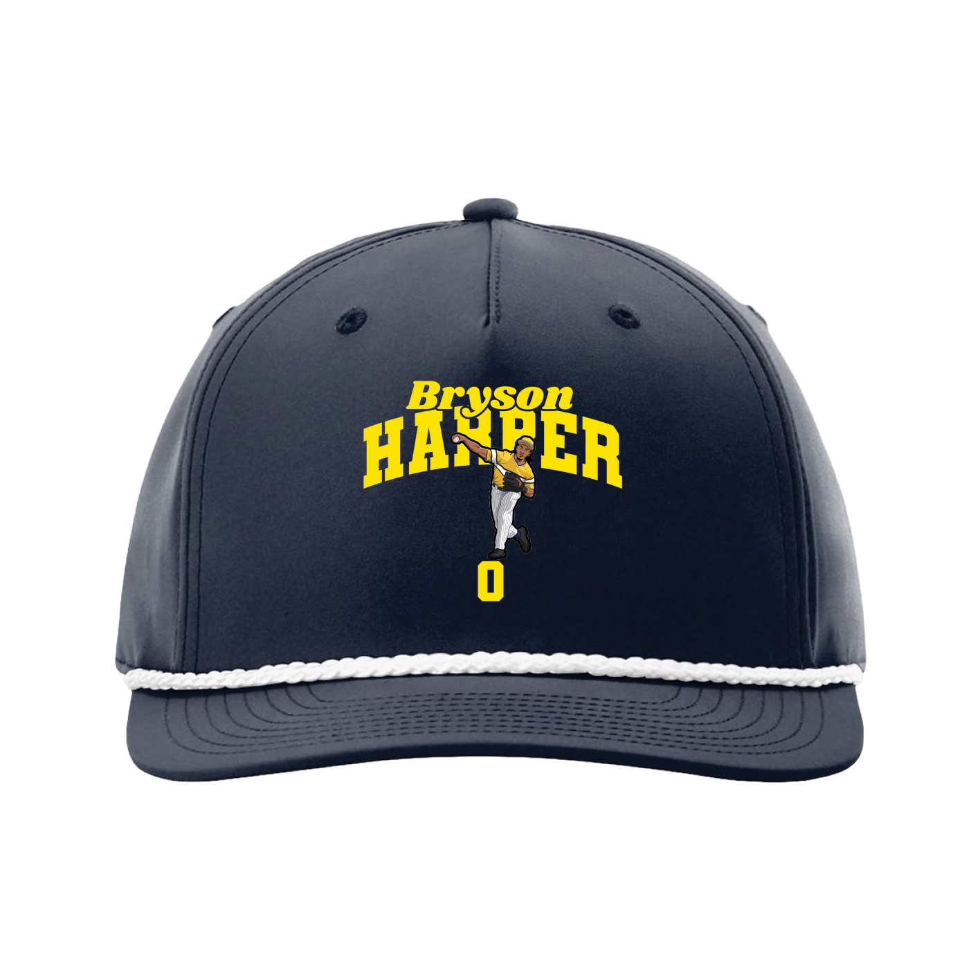 Five-Panel Classic Rope Cap — Signature Arch in Navy