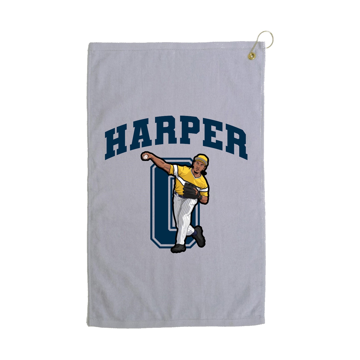 Golf Towel — Number in Grey