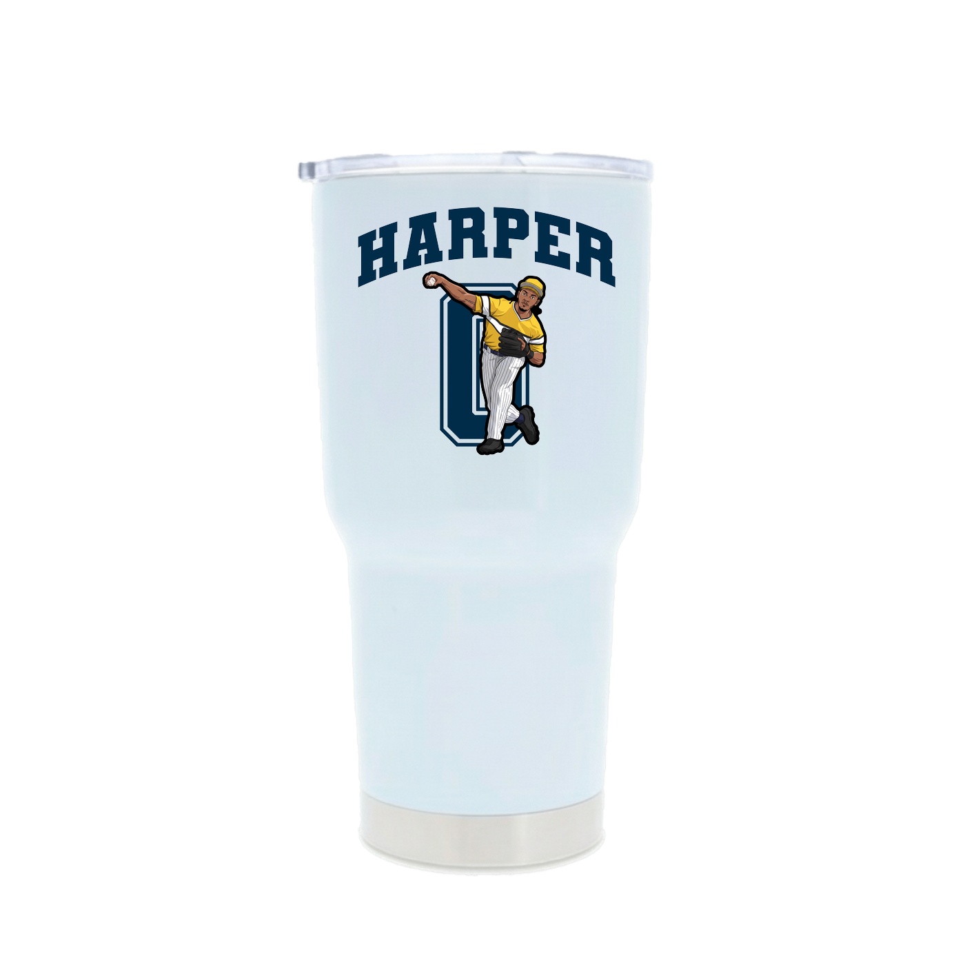 30oz Stainless Steel Tumbler — Number in White