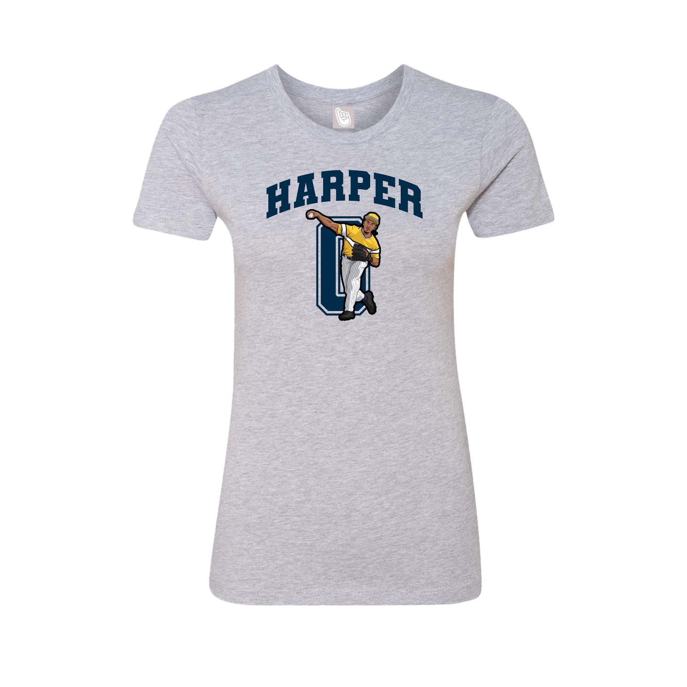 Fitted Women's Tee — Number in Grey