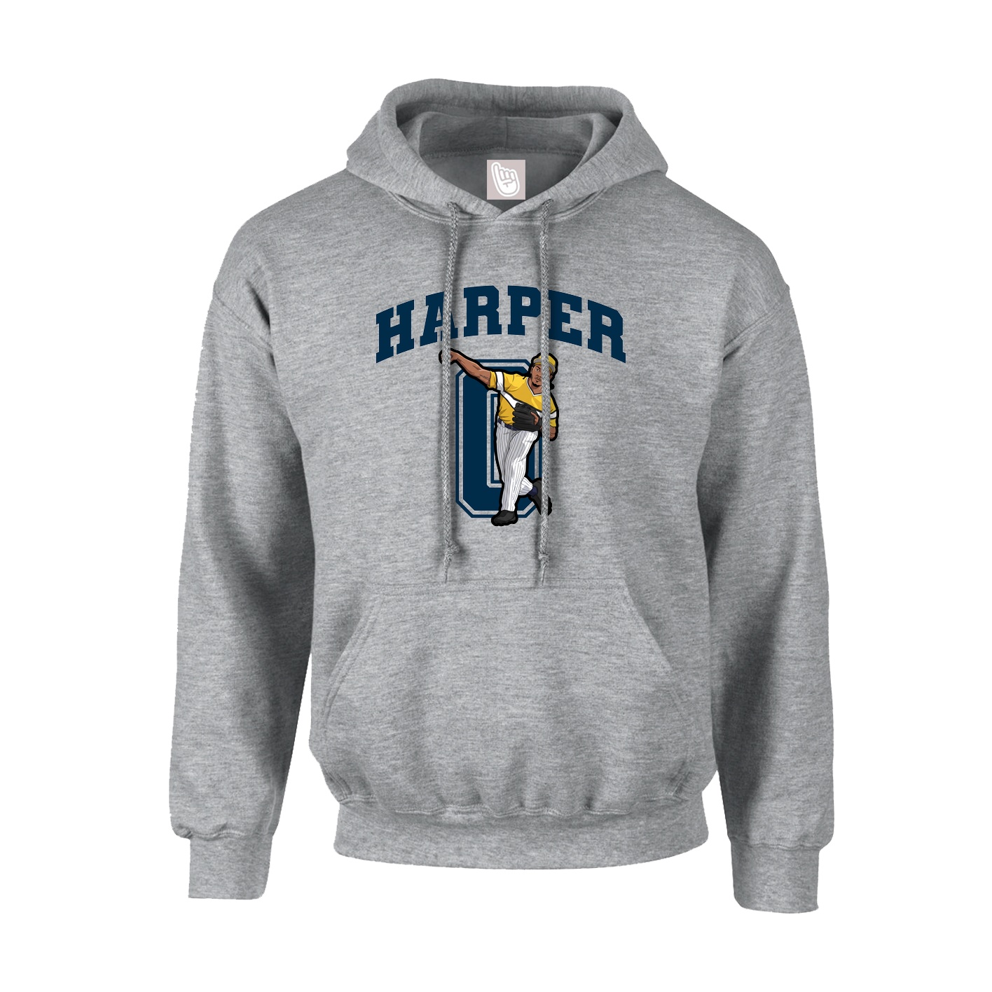 Youth Hoodie — Number in Grey