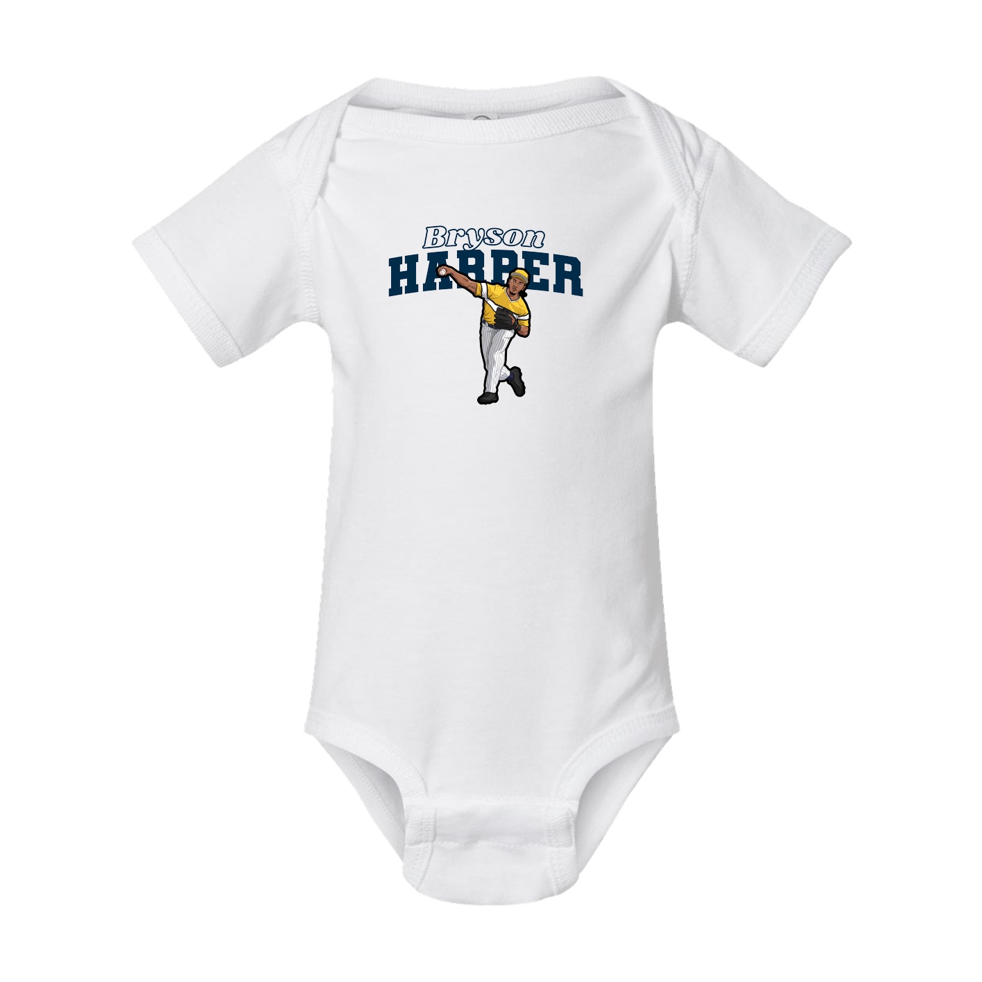 Baby Onesie — Name Arch in White