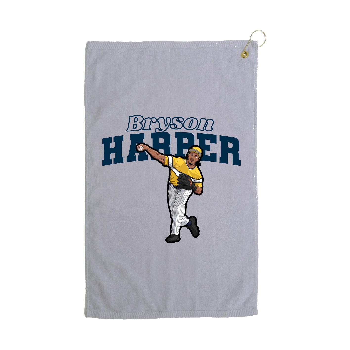 Golf Towel — Name Arch in Grey