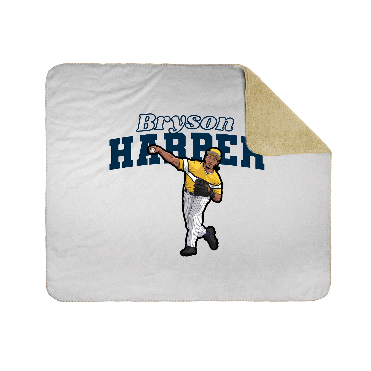 Throw Blanket — Name Arch in White