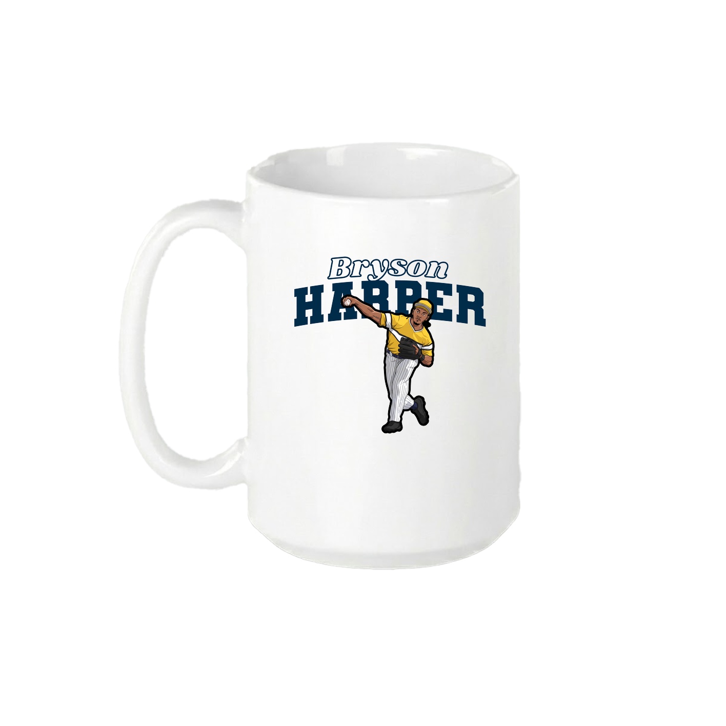 15oz Coffee Mug — Name Arch in White