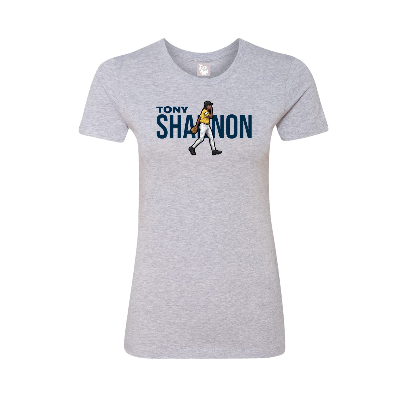 Fitted Women's Tee — Player Name in Grey