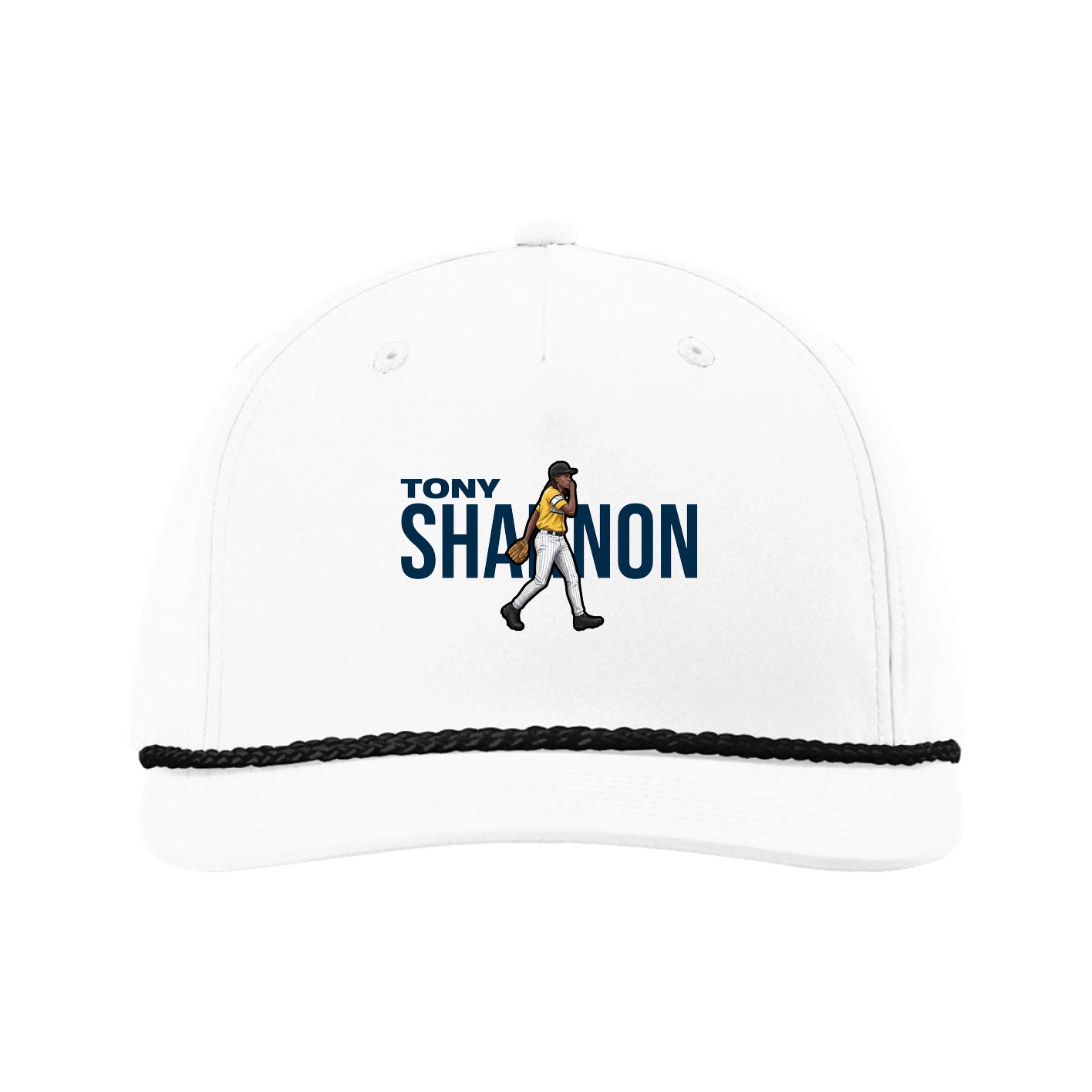 Five-Panel Classic Rope Cap — Player Name in White