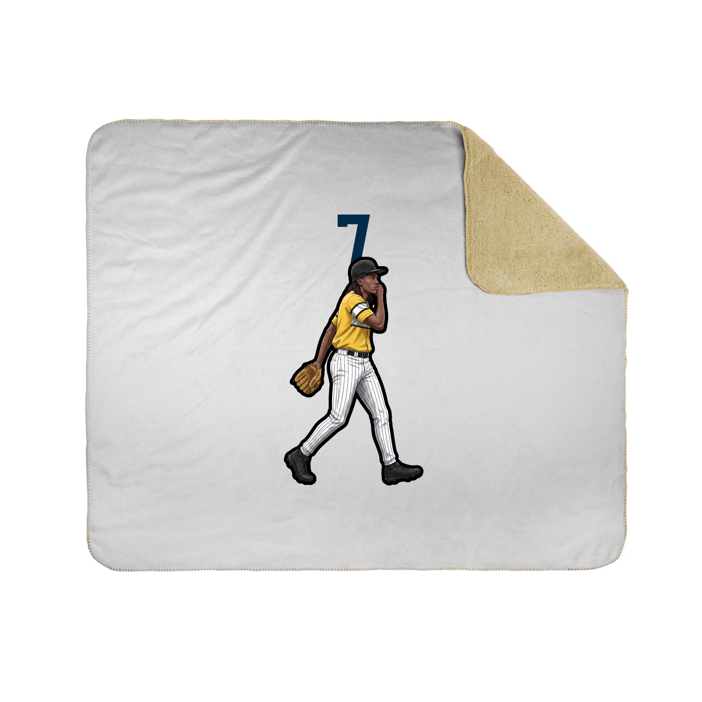 Throw Blanket — Number Top in White