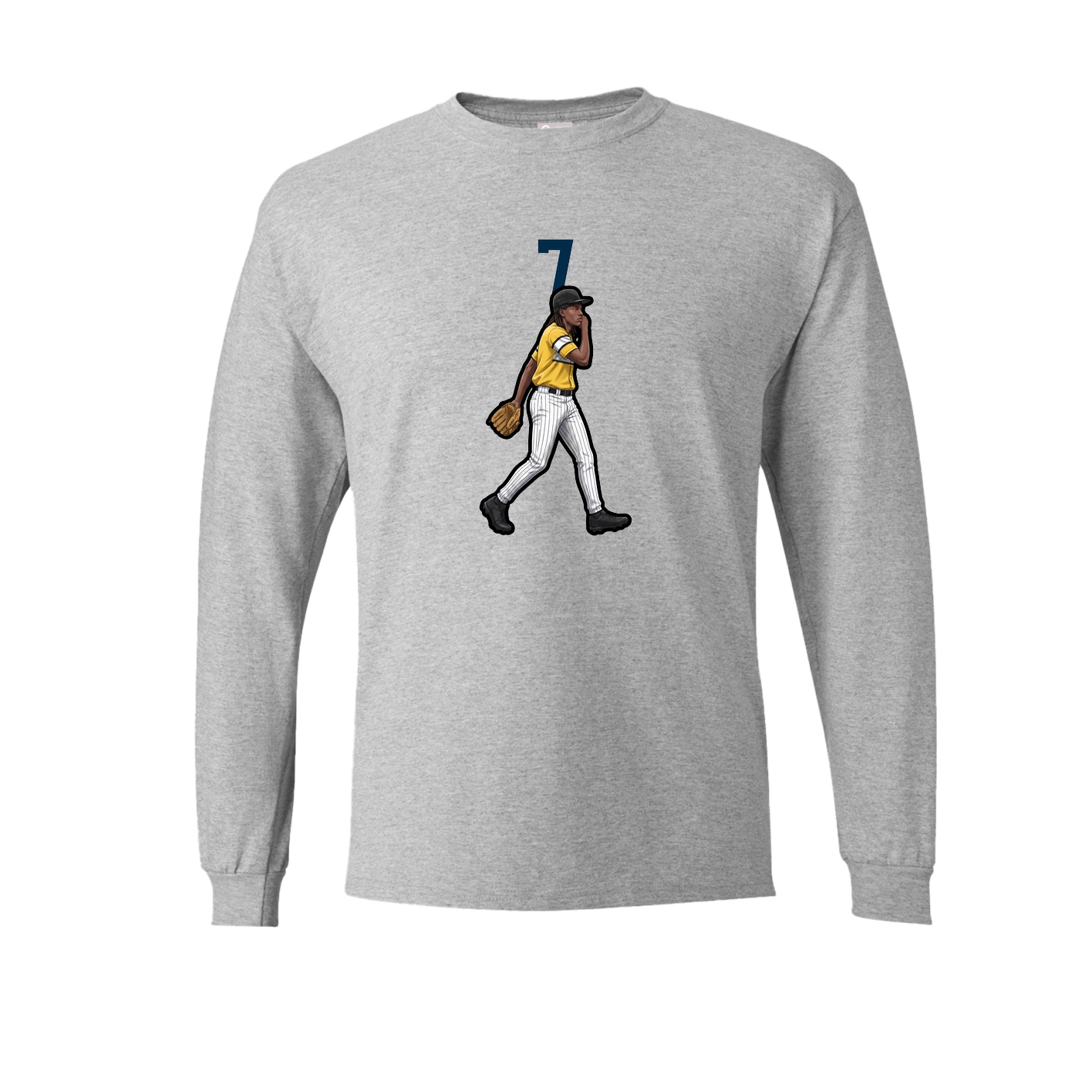 Long Sleeve Tee — Number Top in Grey