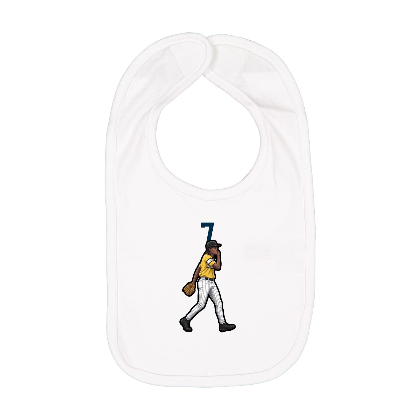 Infant Bib — Number Top in White