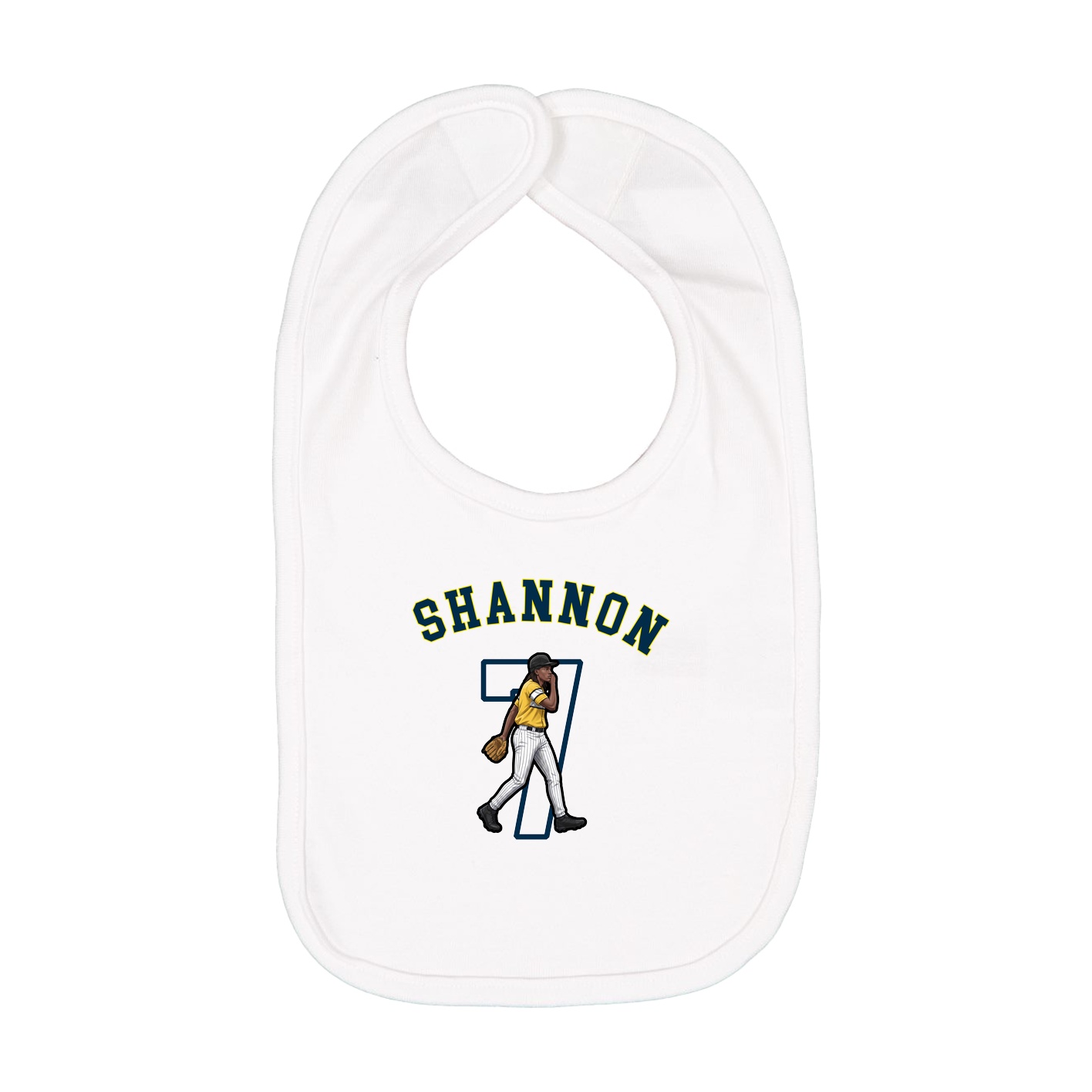 Infant Bib — Shirsey Arch in White